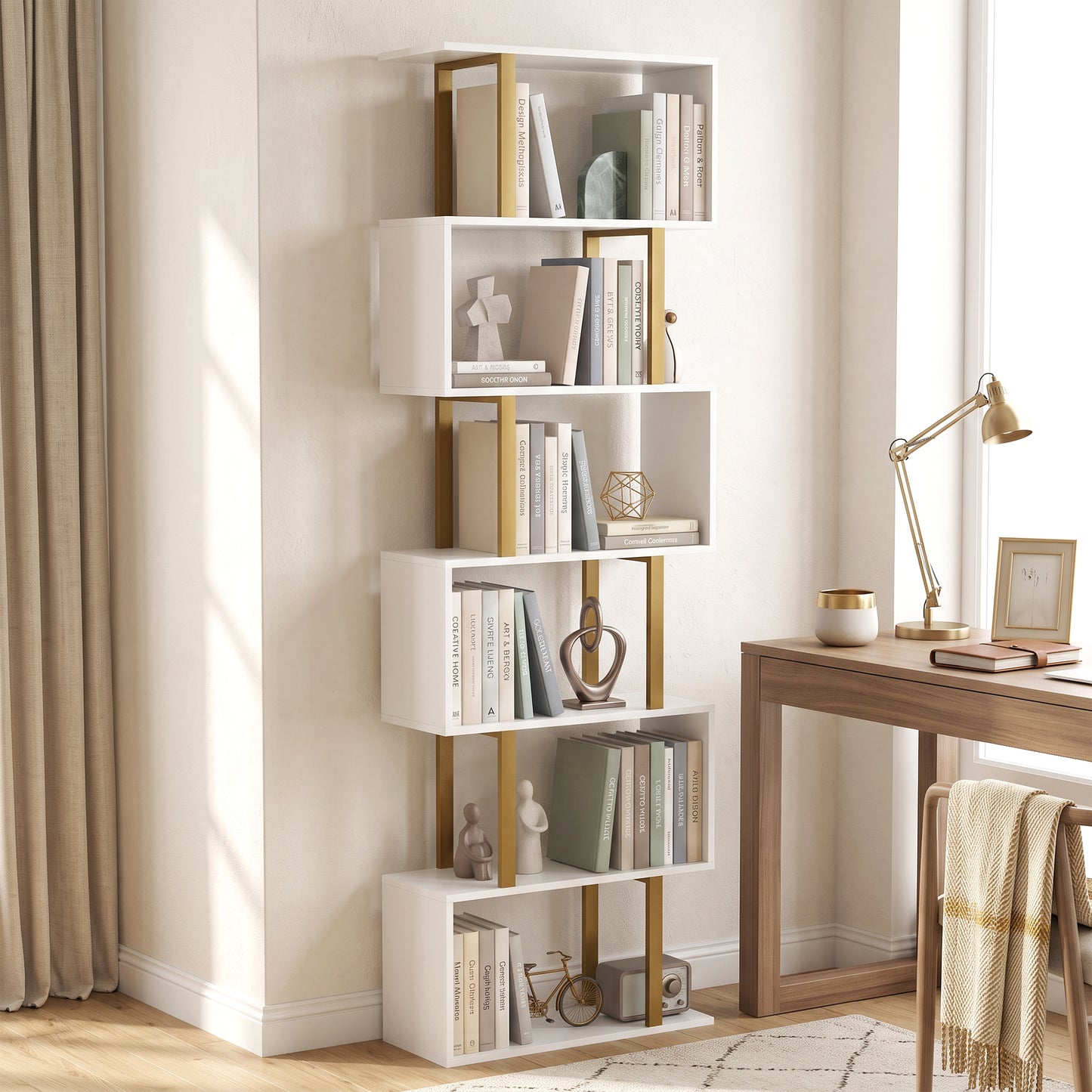 HOMCOM Industrial Standing Bookshelf Free Shelves Bedroom Unit