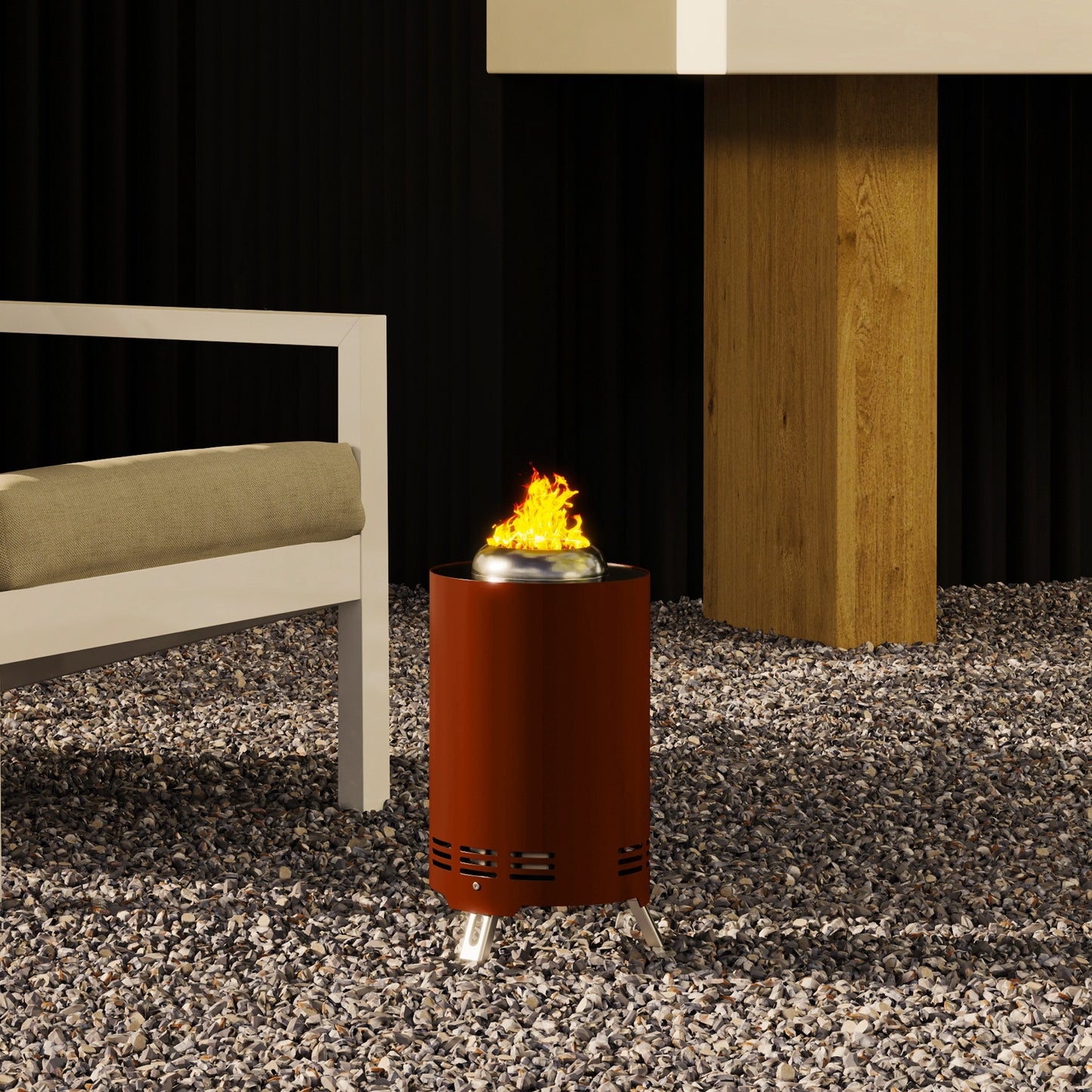 Outsunny Smokeless Fire Pit 16 x 16 cm Stainless Steel Portable Tabletop Wood or Pellet Fueled for Garden Red