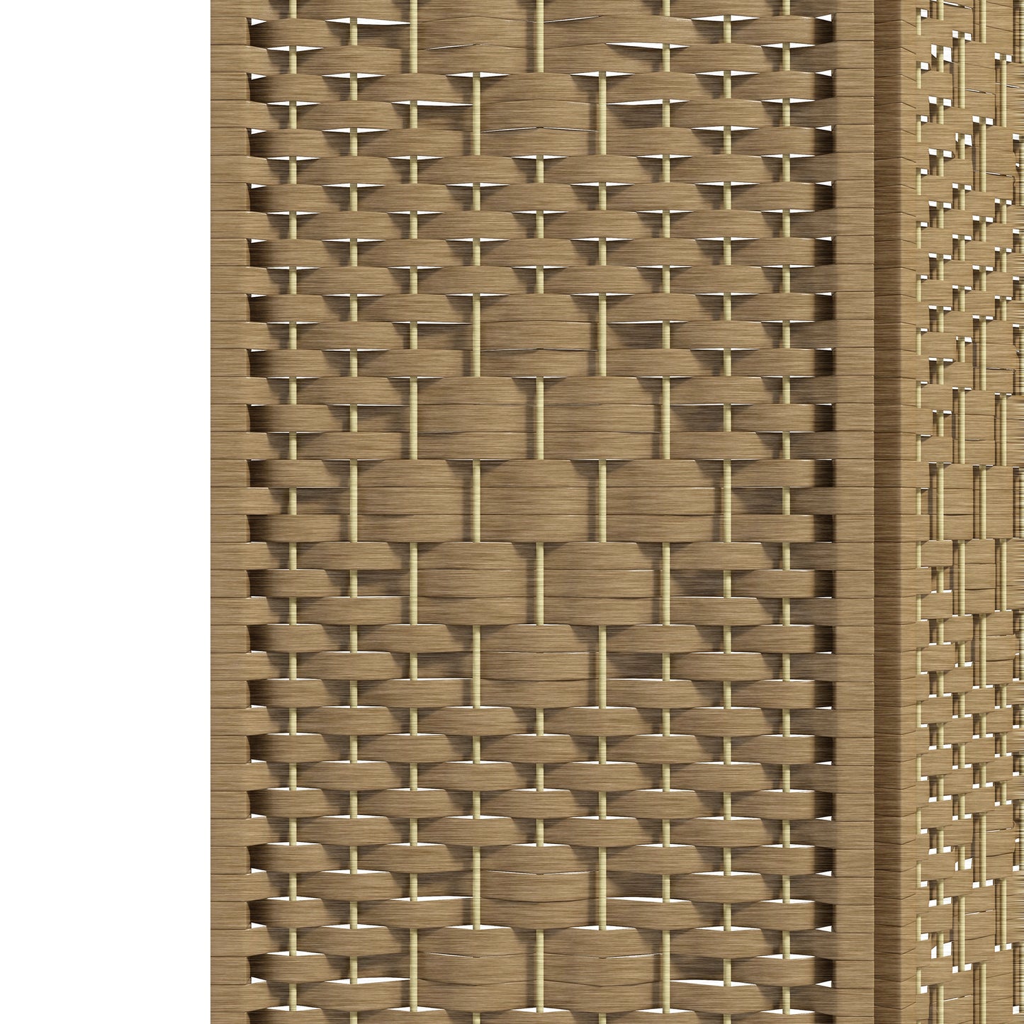 HOMCOM 4 Panel Folding Room Divider Privacy Screen Paravent Partition For Living Room And Bedroom Natural Wood Finish
