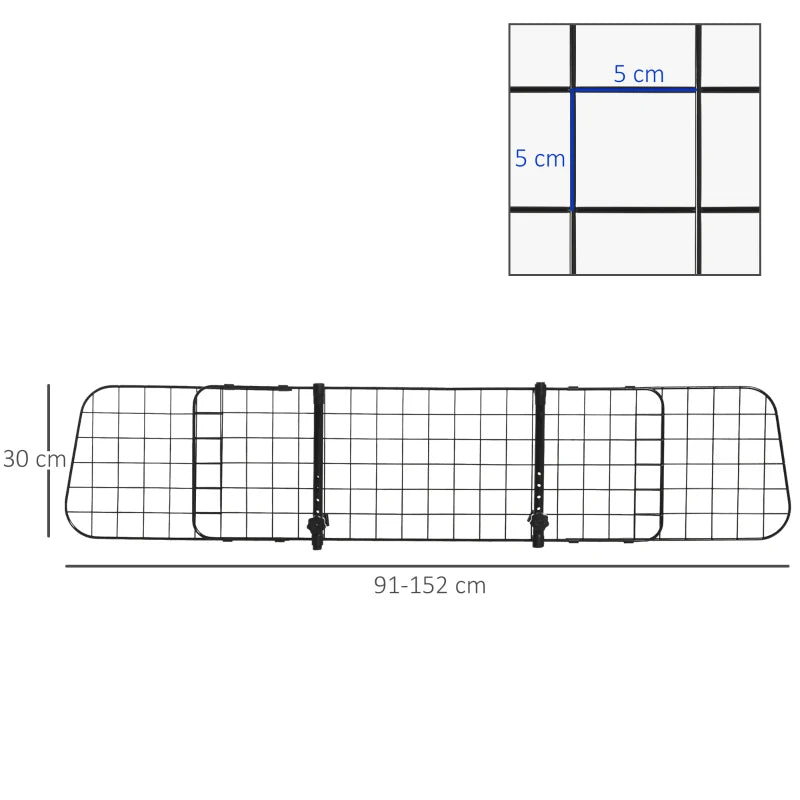 PawHut Heavy Duty Black Pet Dog Car Barrier - Secure and Reliable Vehicle Safety Partition - ALL4U RETAILER LTD