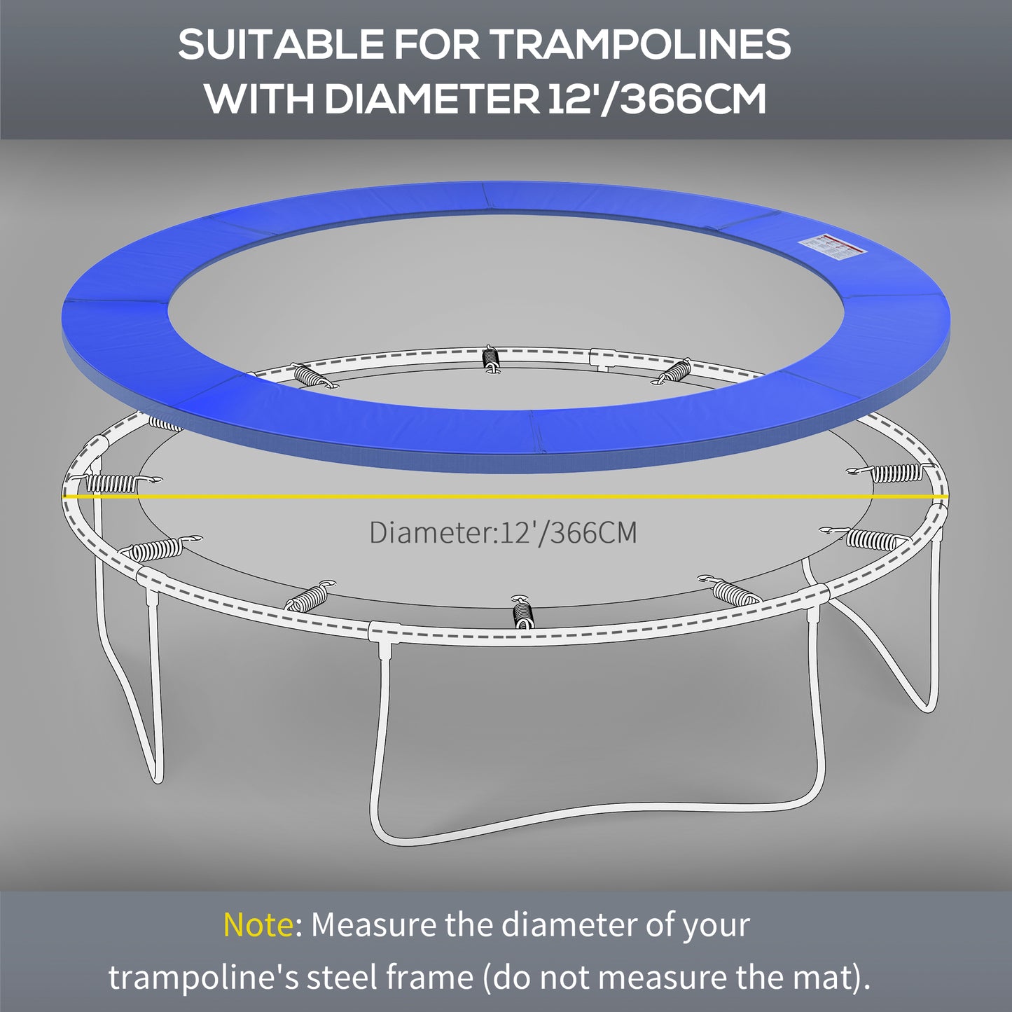 HOMCOM 12ft Trampoline Safety Pad with Surround Foam Protection - ALL4U RETAILER LTD