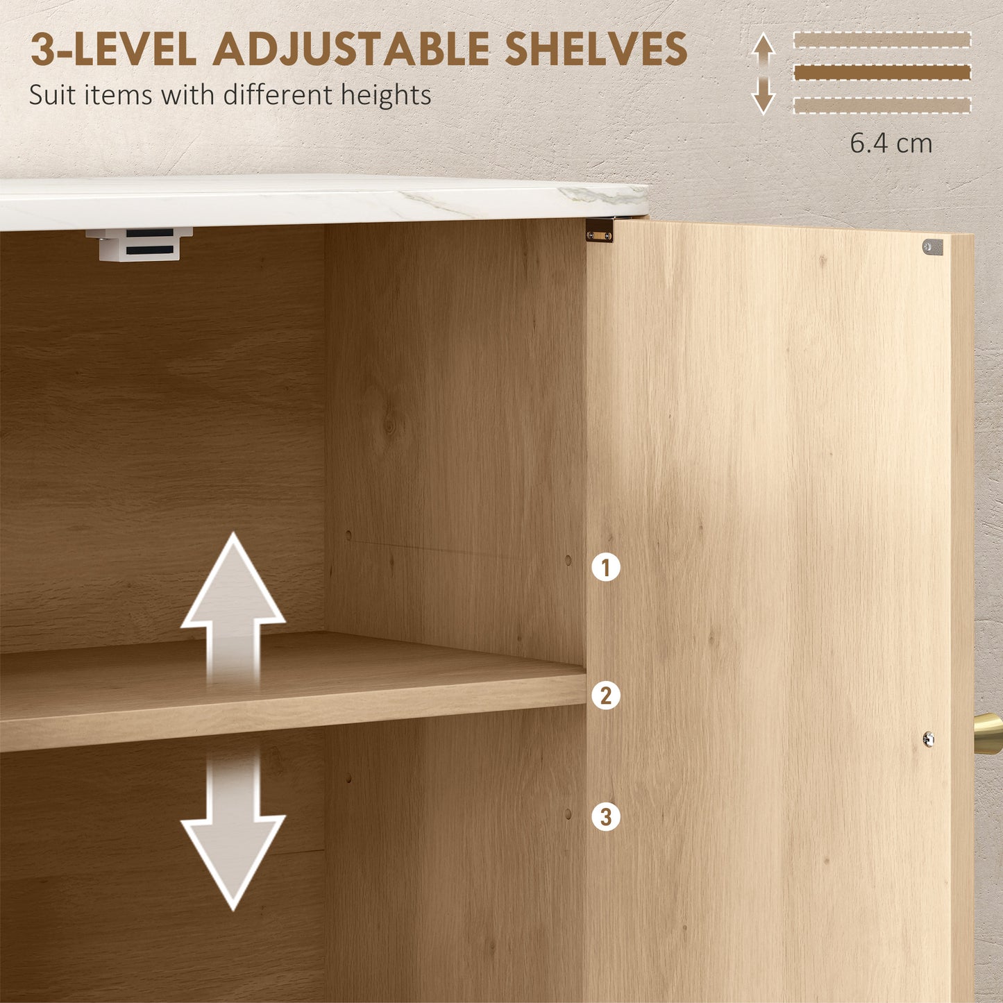 HOMCOM Bathroom Wall Cabinet With Adjustable Shelf Oak Finish For Space Saving Bathroom Organization