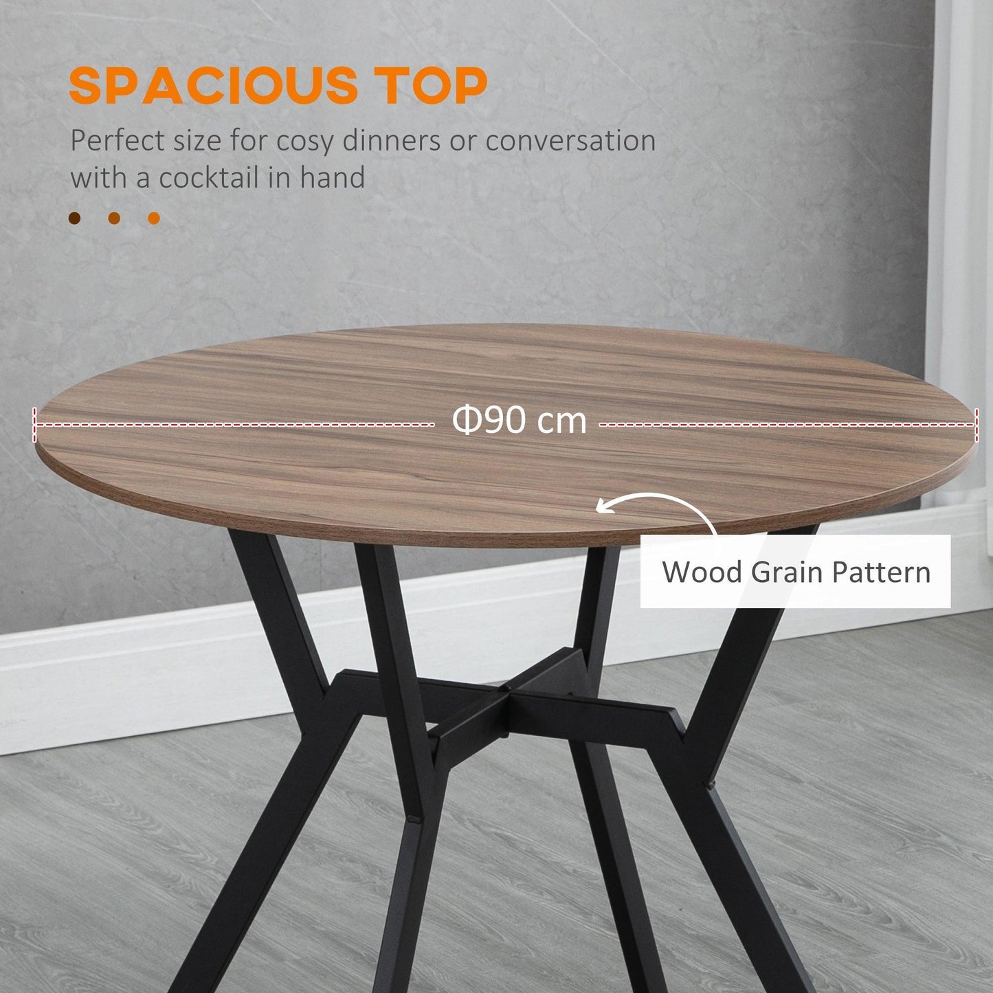 HOMCOM Brown Dining Table with Anti-slip Foot Pads - ALL4U RETAILER LTD