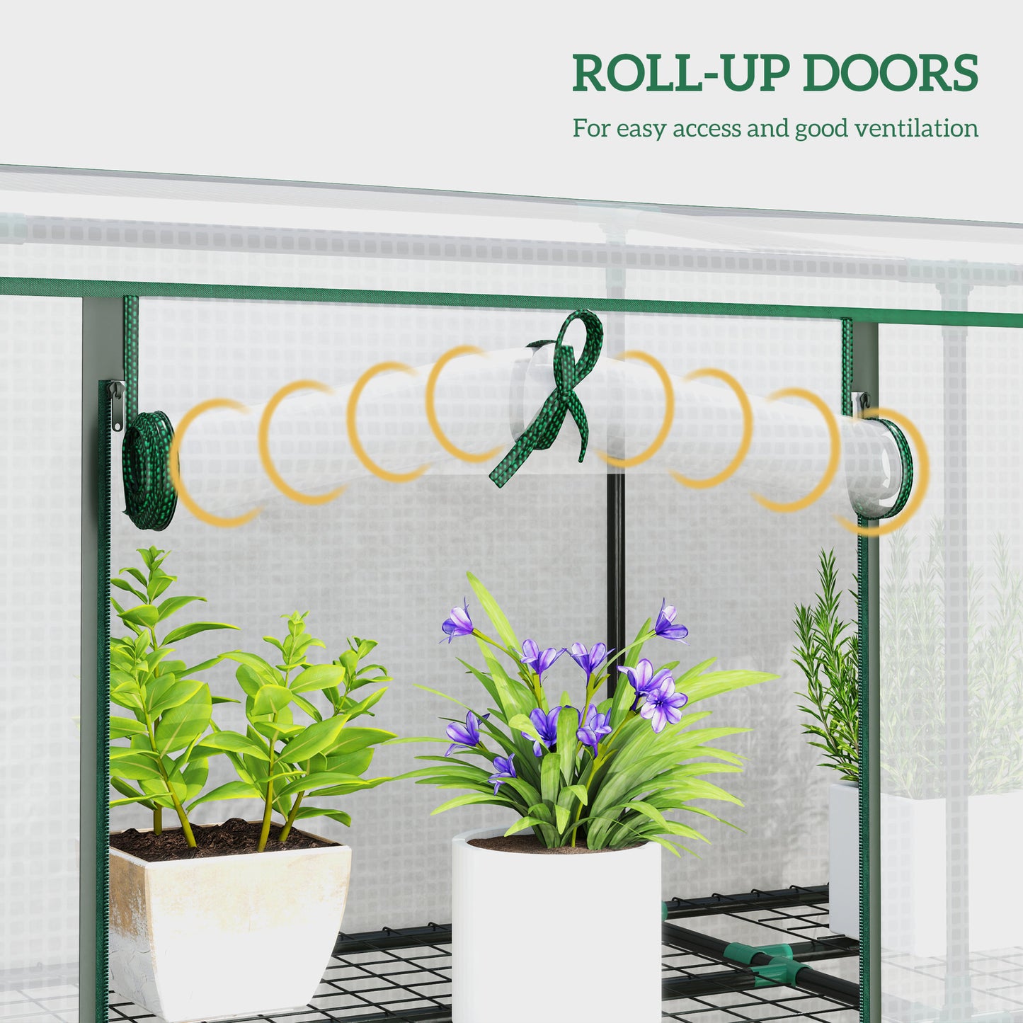 Outsunny 46 By 215 Cm Nine Shelf Greenhouse White Plastic Garden Plant Shelter Kit