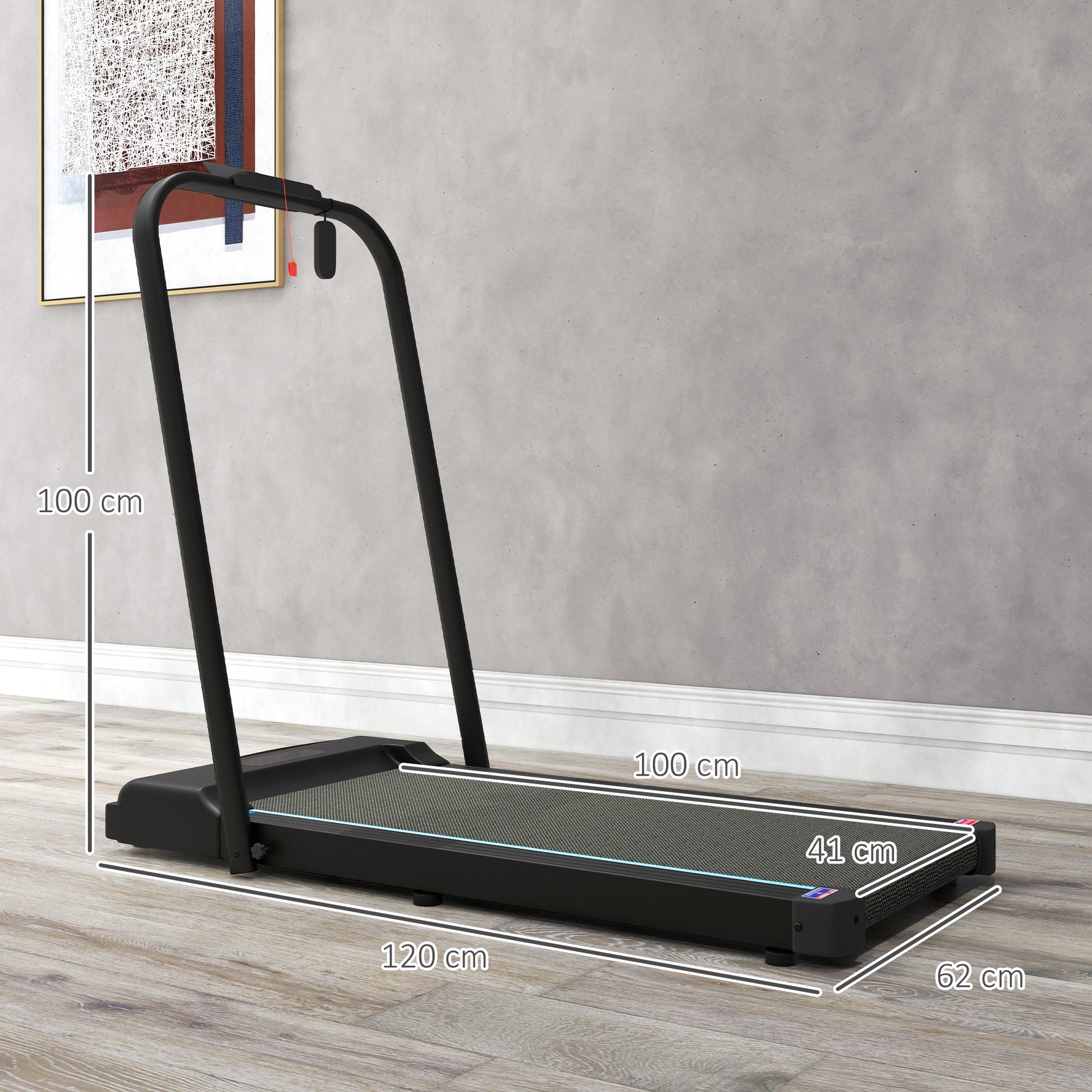 SPORTNOW 2.5HP Compact Walking Treadmill with Remote and LED Display for Home and Office Use, Blue - ALL4U RETAILER LTD