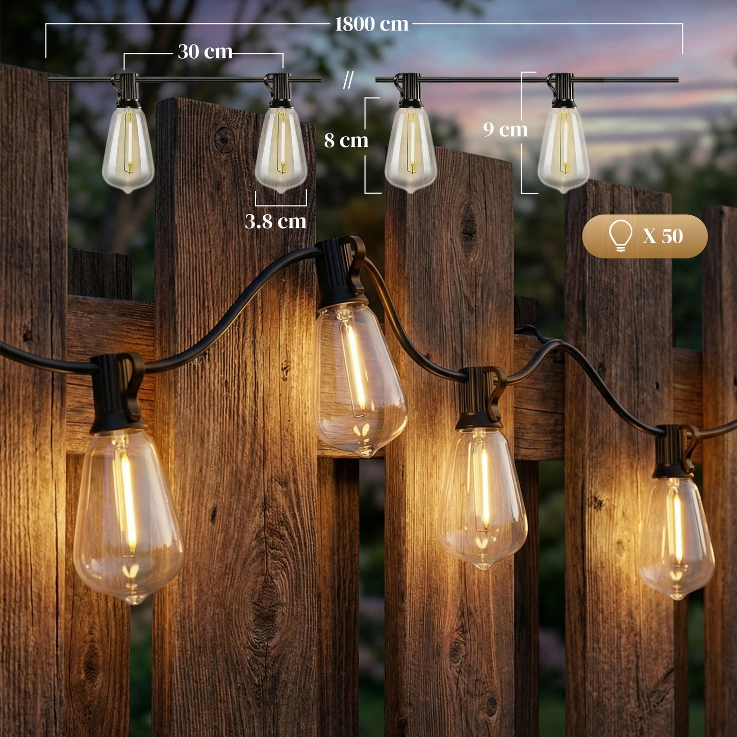 HOMCOM Connectable Fairy Curtain Lights 18 m IP44 Waterproof Warm White Plug In Indoor Decor