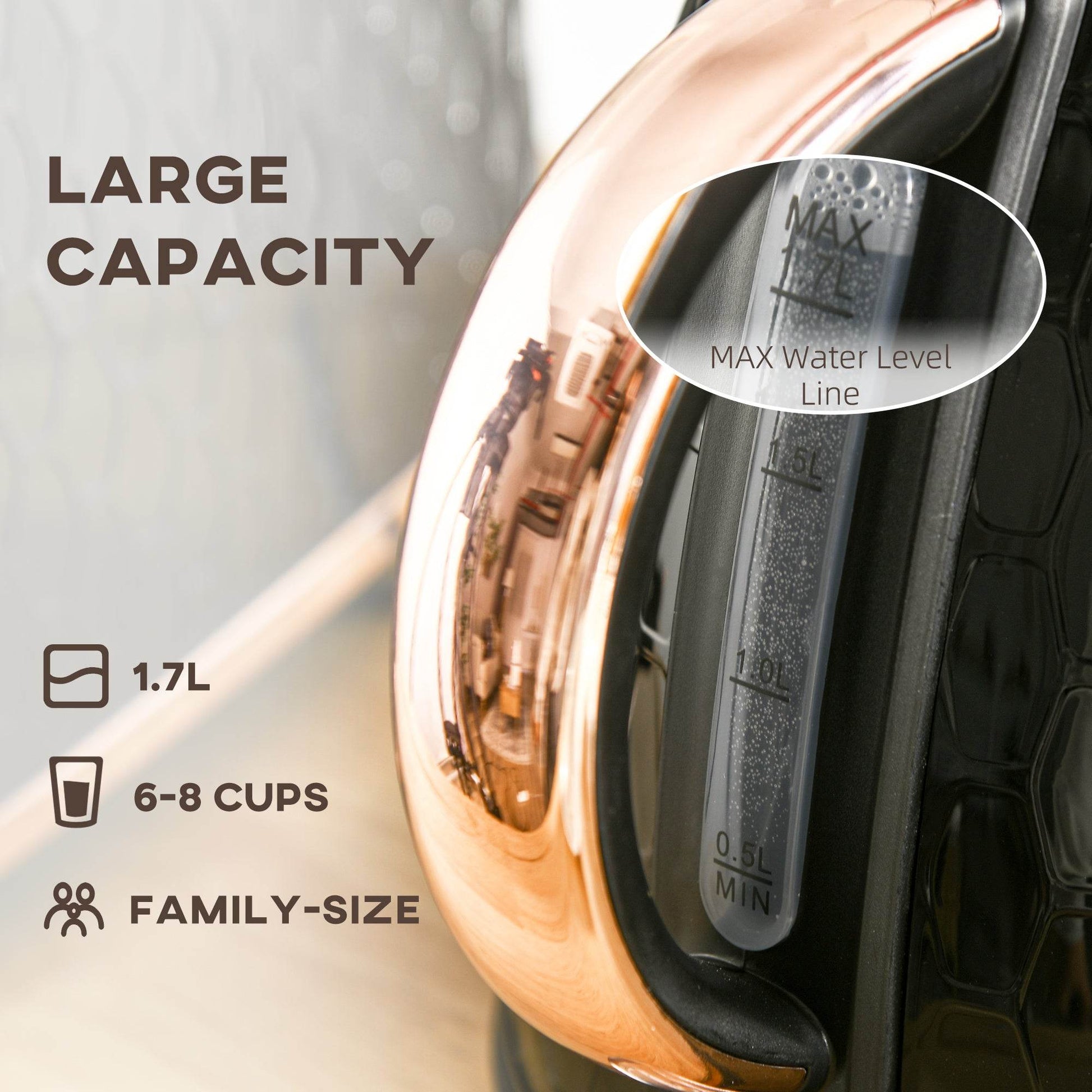 HOMCOM 1.7L Fast Boiling Electric Kettle with Auto Shut-off and Removable Filter – 3000W BPA-Free Black Design - ALL4U RETAILER LTD