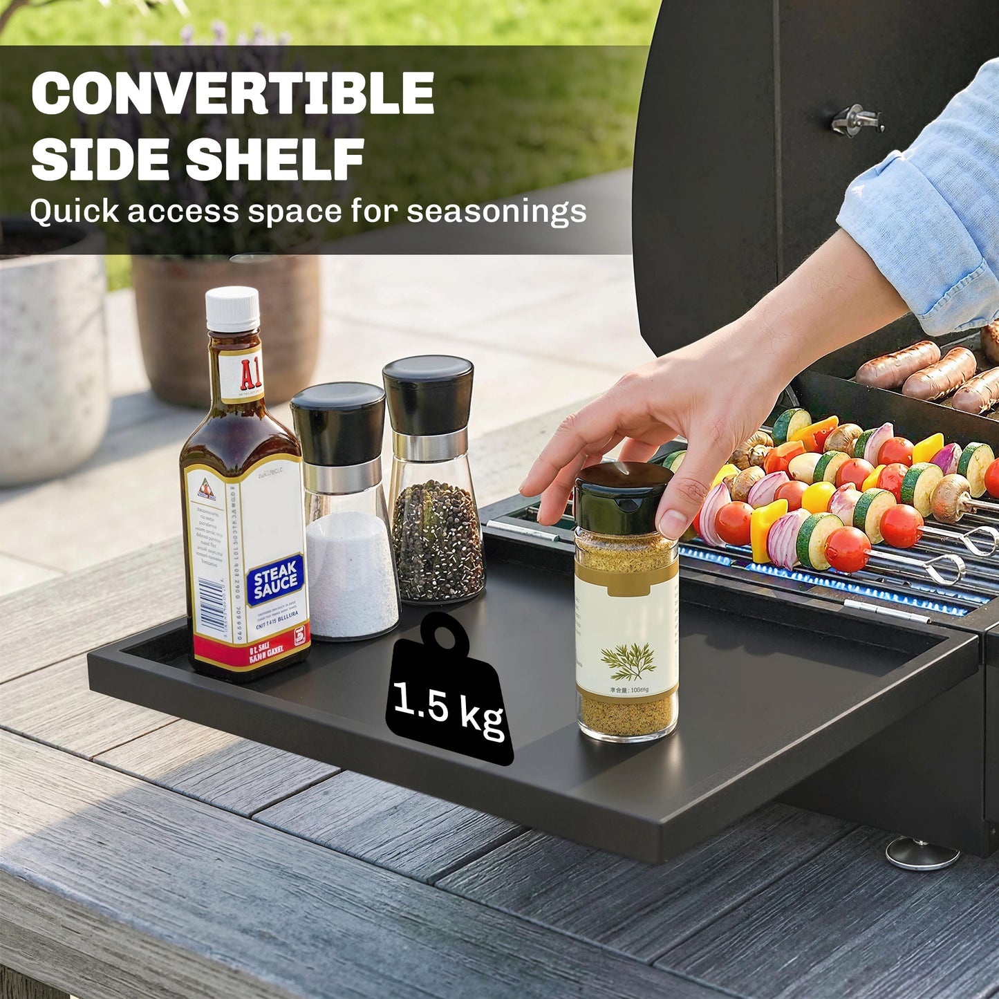 Outsunny 3 Burner Portable Gas Plancha Grill With Griddle And Thermometer Seven Point Five Kilowatts Tabletop Black