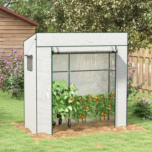 Outsunny White PE Cover Walk-in Outdoor Greenhouse - Extend Your Gardening Season - ALL4U RETAILER LTD