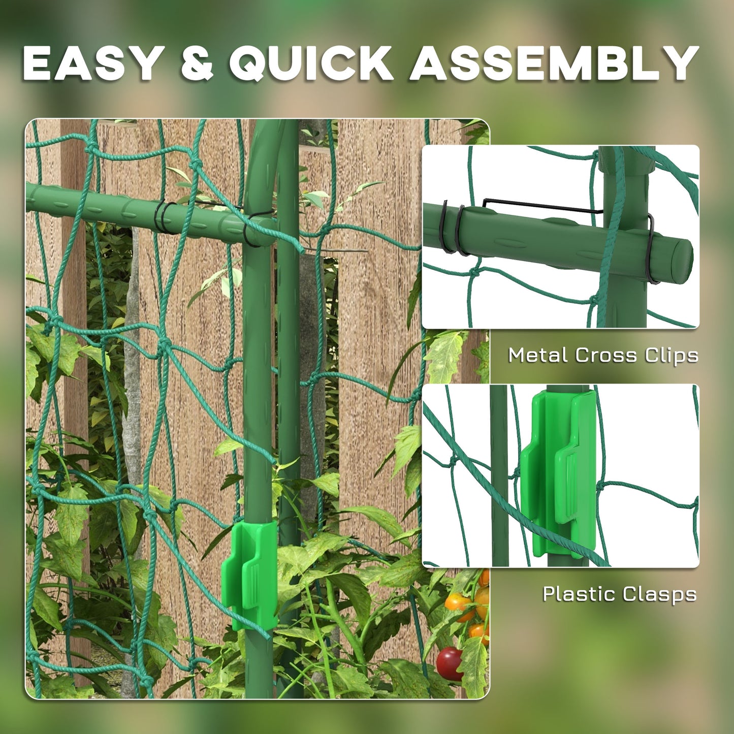 Outsunny 183 Cm Tall Metal Garden Trellis Arch For Climbing Plants Cucumbers Tomatoes Grapes Outdoor With Net