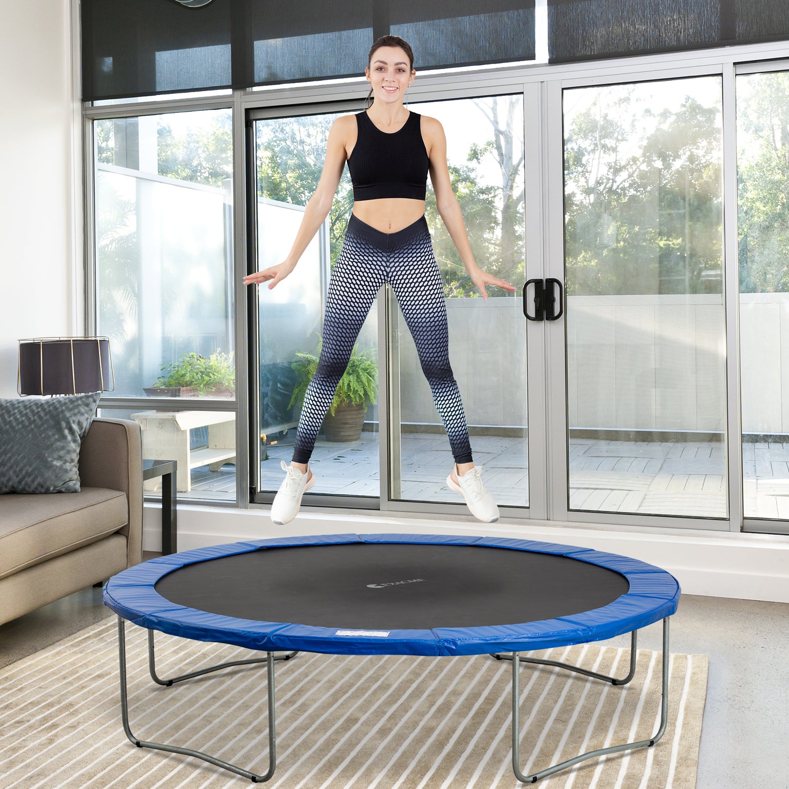 HOMCOM 13ft Trampoline Safety Pad with Surround Foam Cushioning - Outdoor Protection in Blue and Green - ALL4U RETAILER LTD