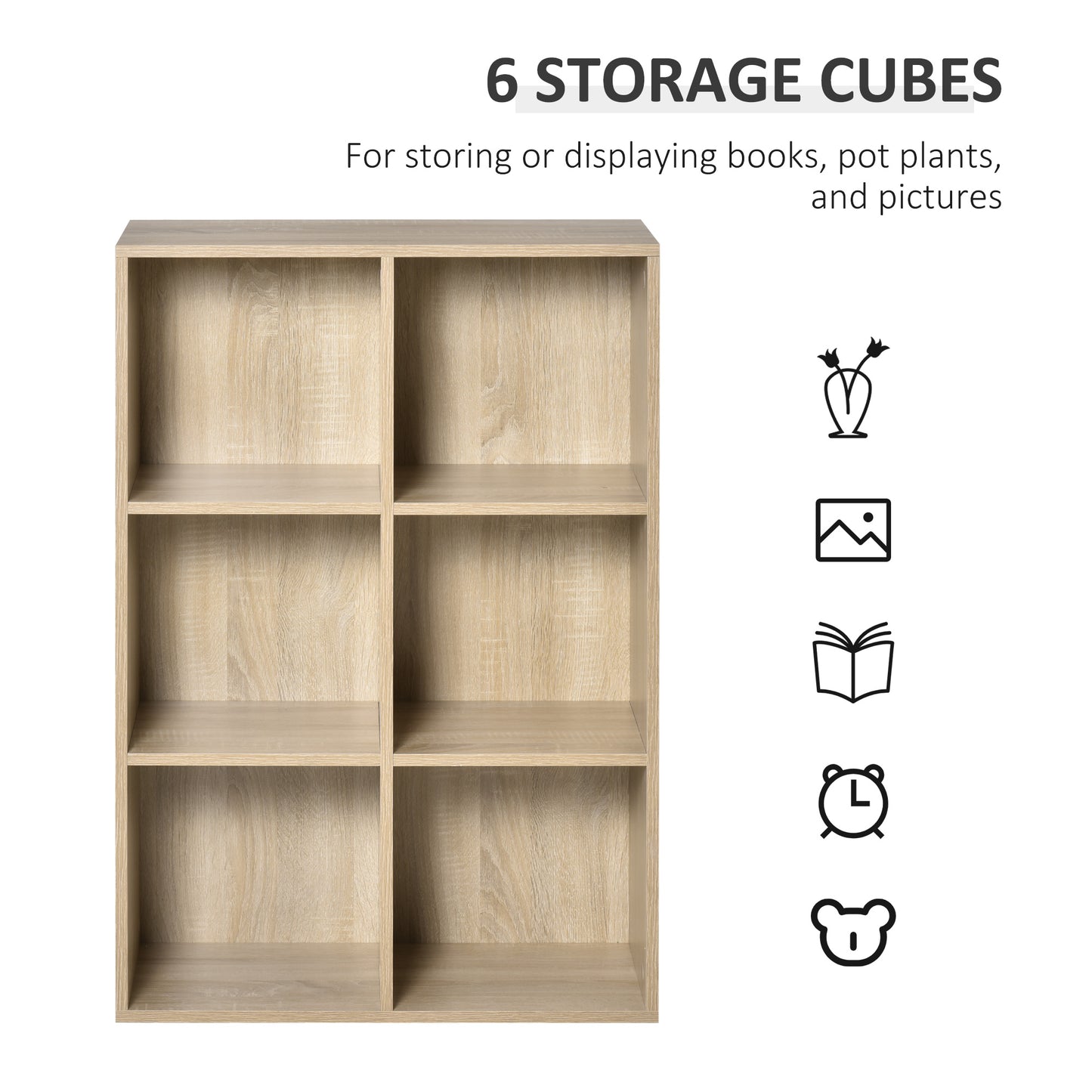 HOMCOM Oak Effect Six-Cube Storage Unit - ALL4U RETAILER LTD