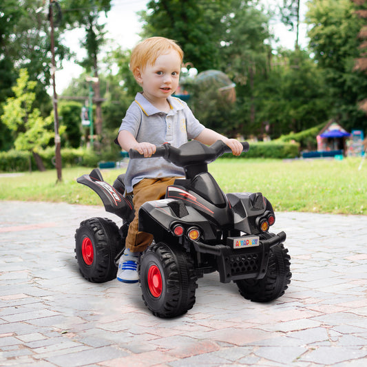 AIYAPLAY 6V Kids Electric ATV with Music and Forward Function, Ideal for Ages 2-6, Black