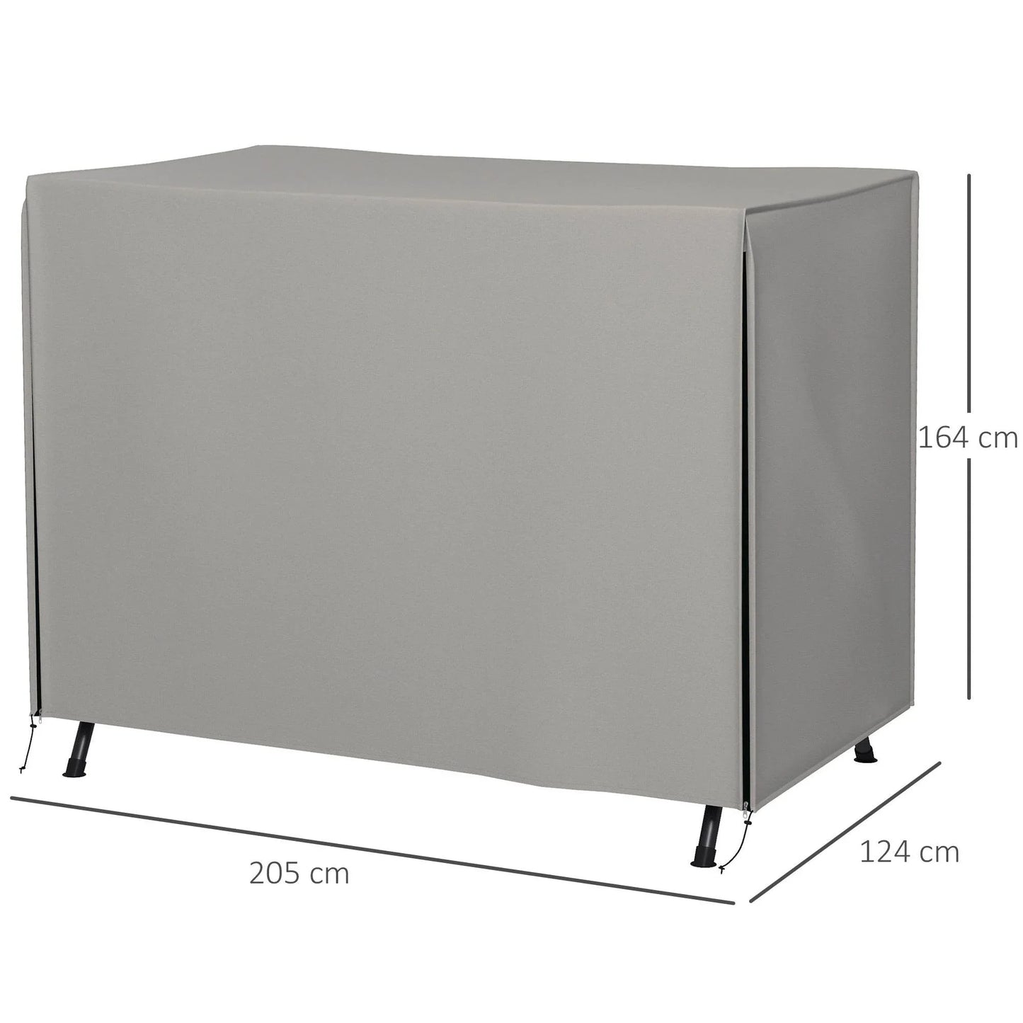 Outdoor Swing Chair Protective Cover - 205 x 124cm Grey Oxford Fabric - ALL4U RETAILER LTD