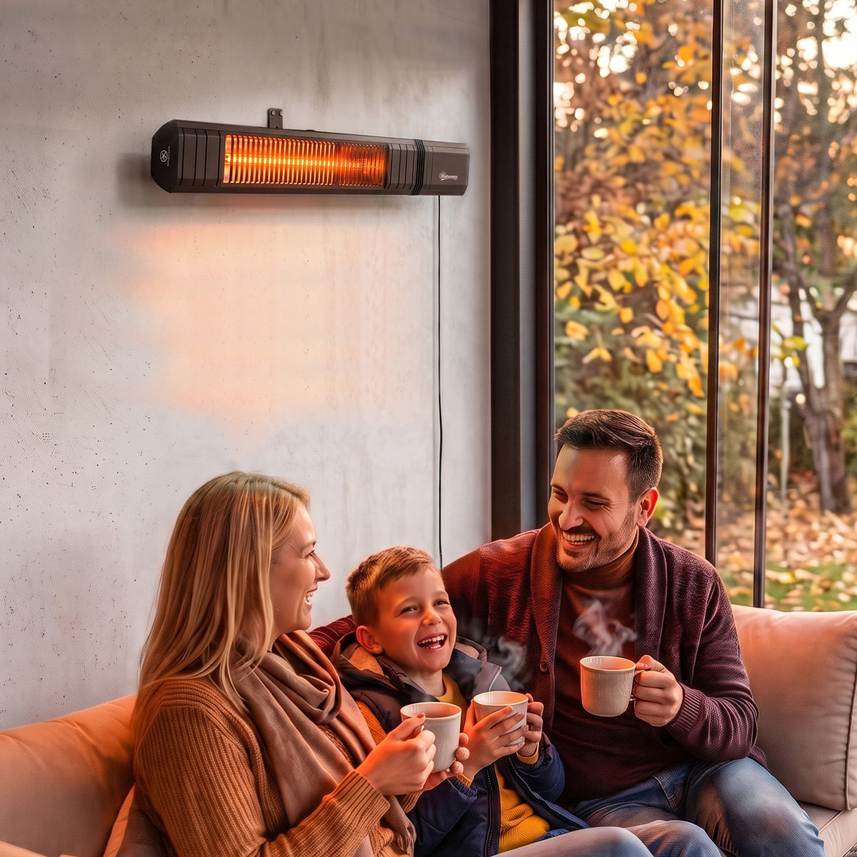Outsunny 2000W Outdoor Electric Infrared Patio Heater With Remote Timer