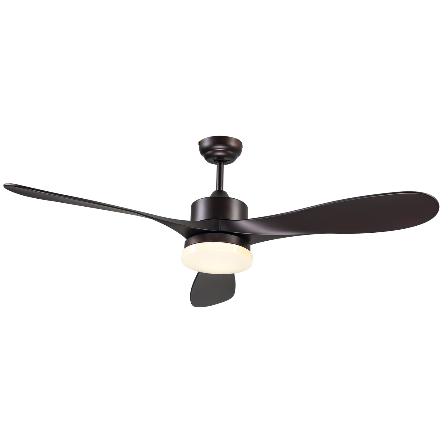 HOMCOM Modern LED Ceiling Fan with Reversible Blades & Remote, Stylish Brown Light Fixture for Home Decor - ALL4U RETAILER LTD