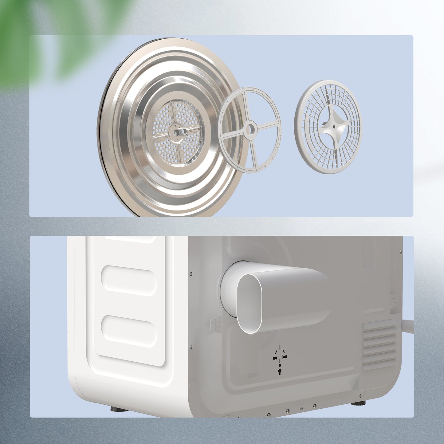 HOMCOM 4kg Vented Tumble Dryer 800W Compact Freestanding Front Tumble Dryer With 5 Drying Modes And Smart Sensor White