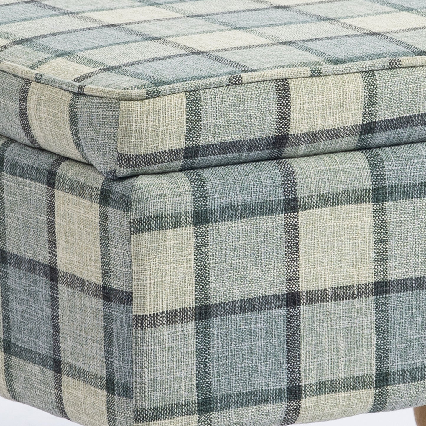 Homcom Linen Fabric Upholstered Storage Ottoman With Removable Top And Hidden Space Grey