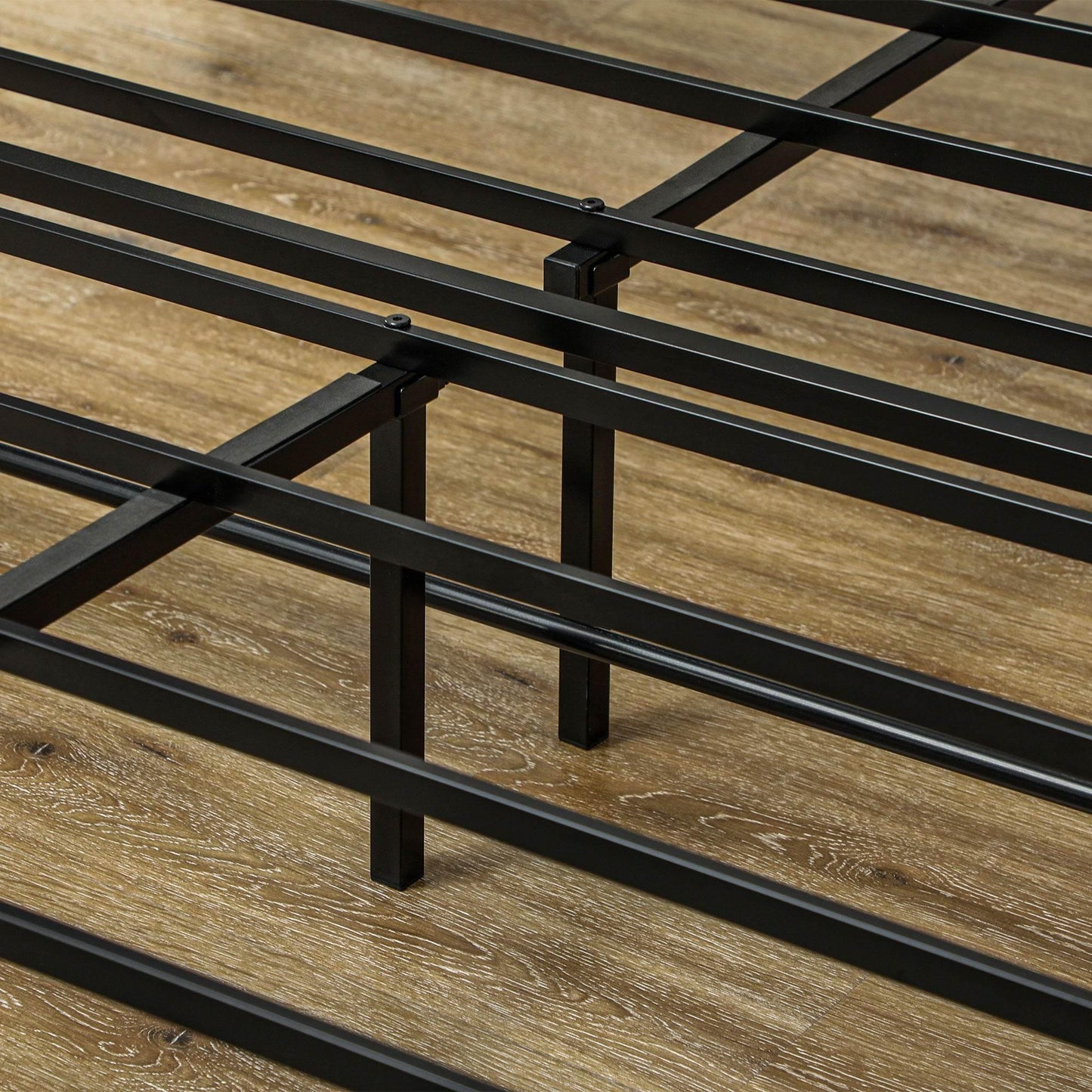 HOMCOM Grey Double Bed Frame with LED Lighting and Tri-Level Headboard Storage - ALL4U RETAILER LTD