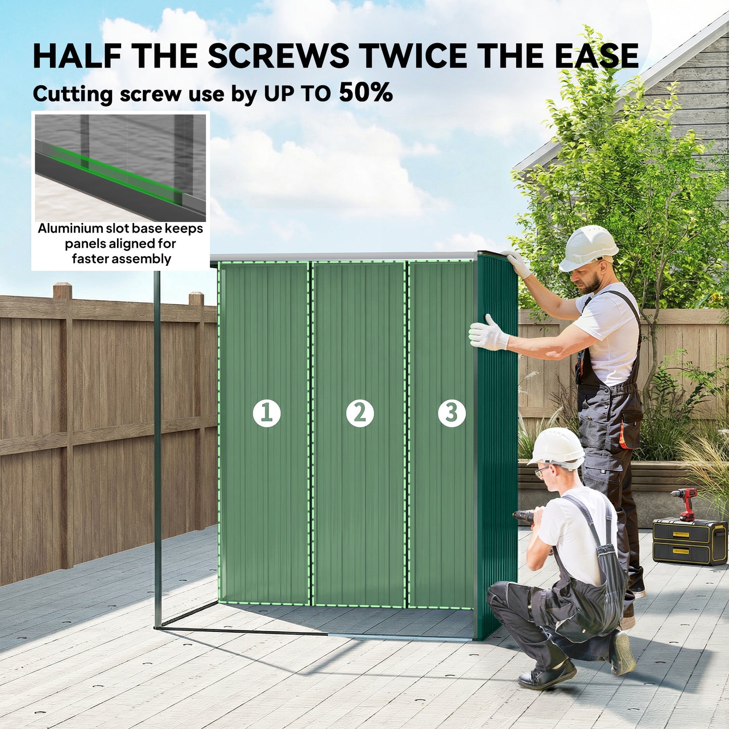 Outsunny 5x3.5ft Metal Garden Storage Shed With Easy Assembly And 2 Pairs Of Gloves Waterproof Outdoor Shed Green