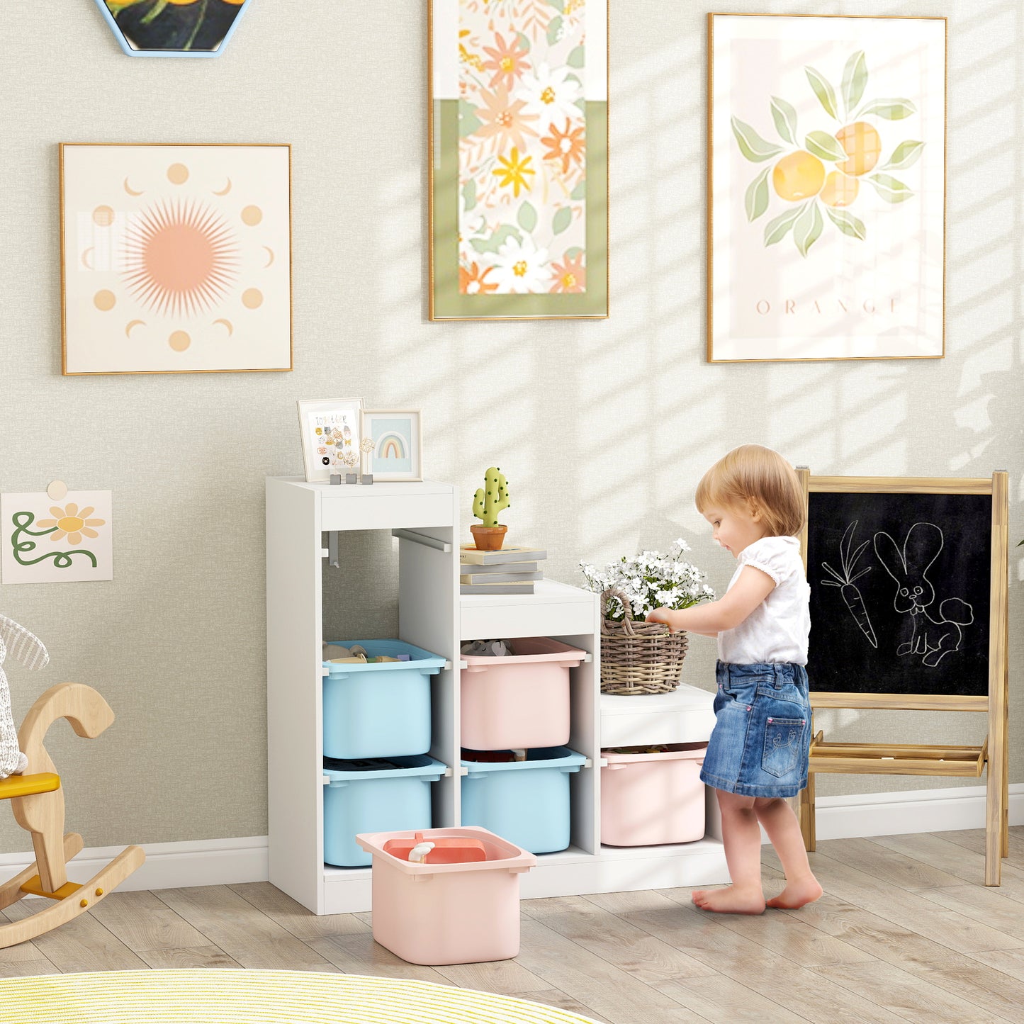 AIYAPLAY Three Layer Toy Storage Organizer With Removable Bins For Ages 3 To 8 Years Multicolor