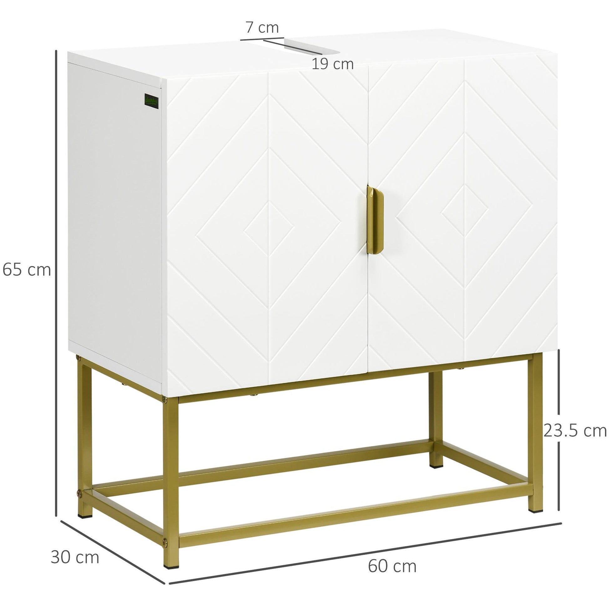 Kleankin Bathroom Mirror Cabinet with Gold Steel Legs - ALL4U RETAILER LTD