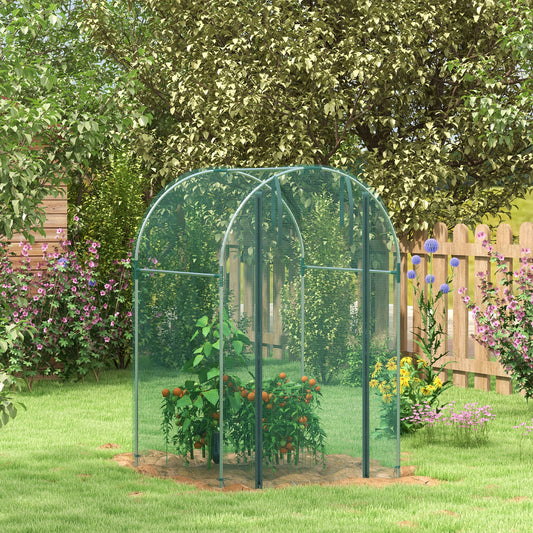 Outsunny 120 x 120cm Mini Polytunnel Greenhouse With Galvanised Steel Frame And Mesh Cover