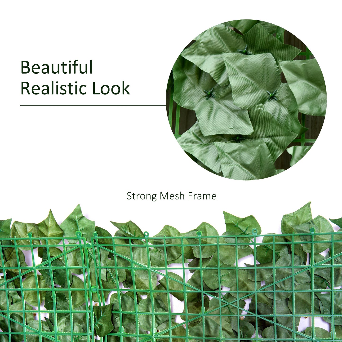 Outsunny 2-Pack Faux Leaf Privacy Screen for Garden and Outdoor Décor, Dark Green, 3M x 1M - ALL4U RETAILER LTD