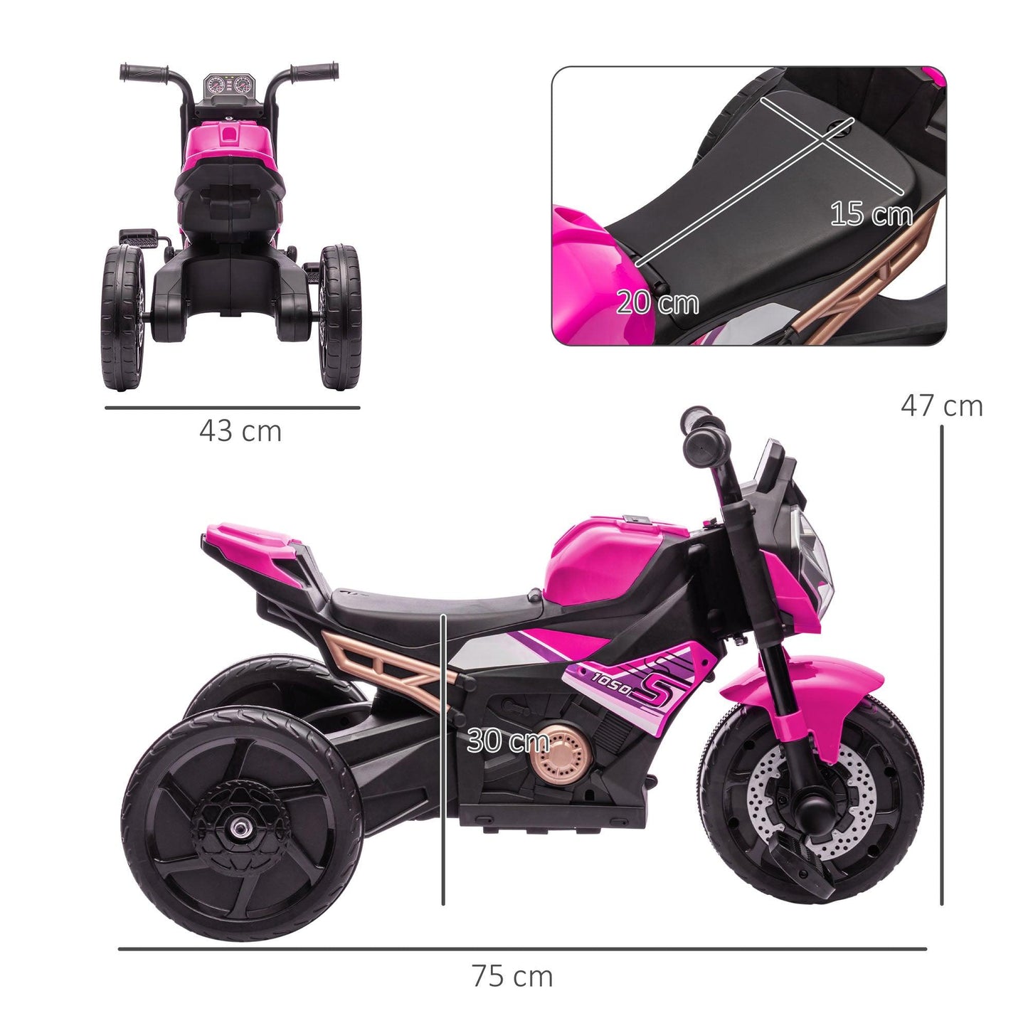 AIYAPLAY 3-in-1 Toddler Trike, Sliding Car, Balance Bike - Pink - ALL4U RETAILER LTD