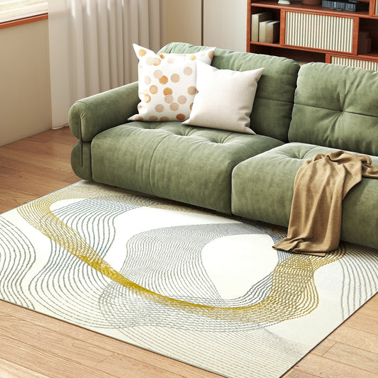 HOMCOM Modern Area Rug 170 x 120 CM Cream White, Machine Washable, Allergy Friendly for Living Room Dining Room Bedroom