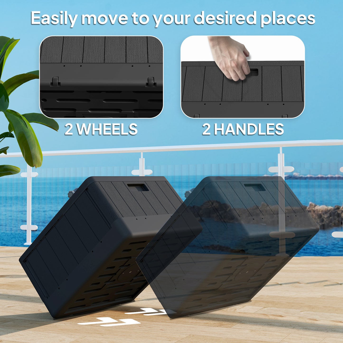 Outsunny Parasol Base With Wheels For 38 And 48 Millimeter Poles Heavy Duty Stand Up To 80 Kg Or 50 Kg Water Black