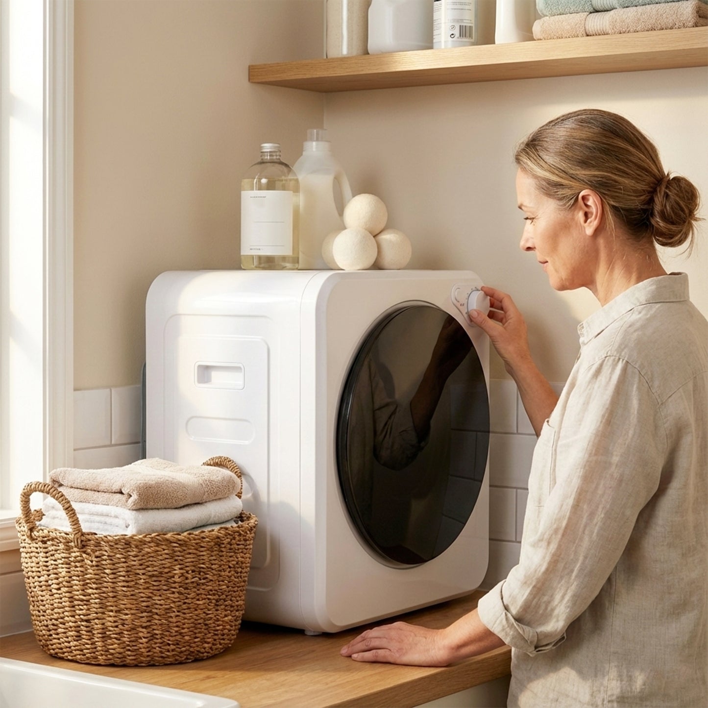 HOMCOM 4Kg Front Load Portable Laundry Dryer With Two Power Modes 400W 800W White