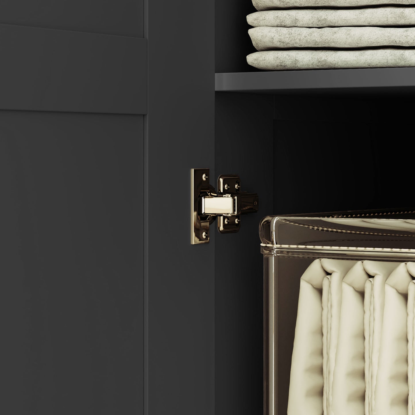 HOMCOM Double Panel Door Wardrobe With Shelves In Black 76cm Hanging Rail And Soft Closing Hinges