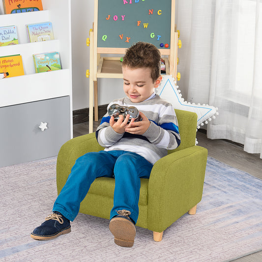 HOMCOM Children Armchair Mini Sofa With Wood Frame Anti Slip Legs High Back For Cozy Kids Seating