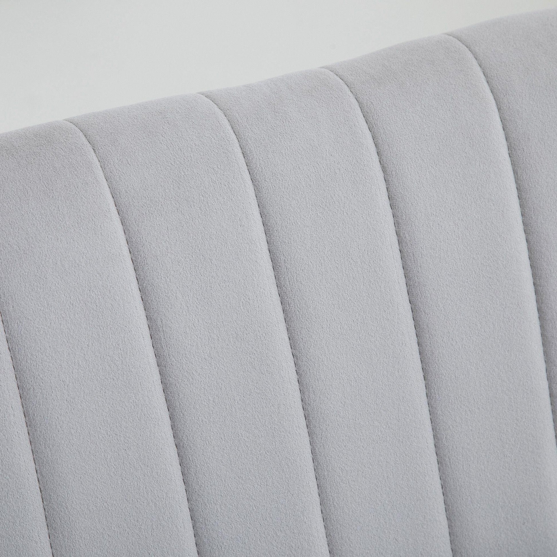 HOMCOM Velvet-Feel Double Sofa w/ Wood Frame Foam Padding High Back, Grey - ALL4U RETAILER LTD