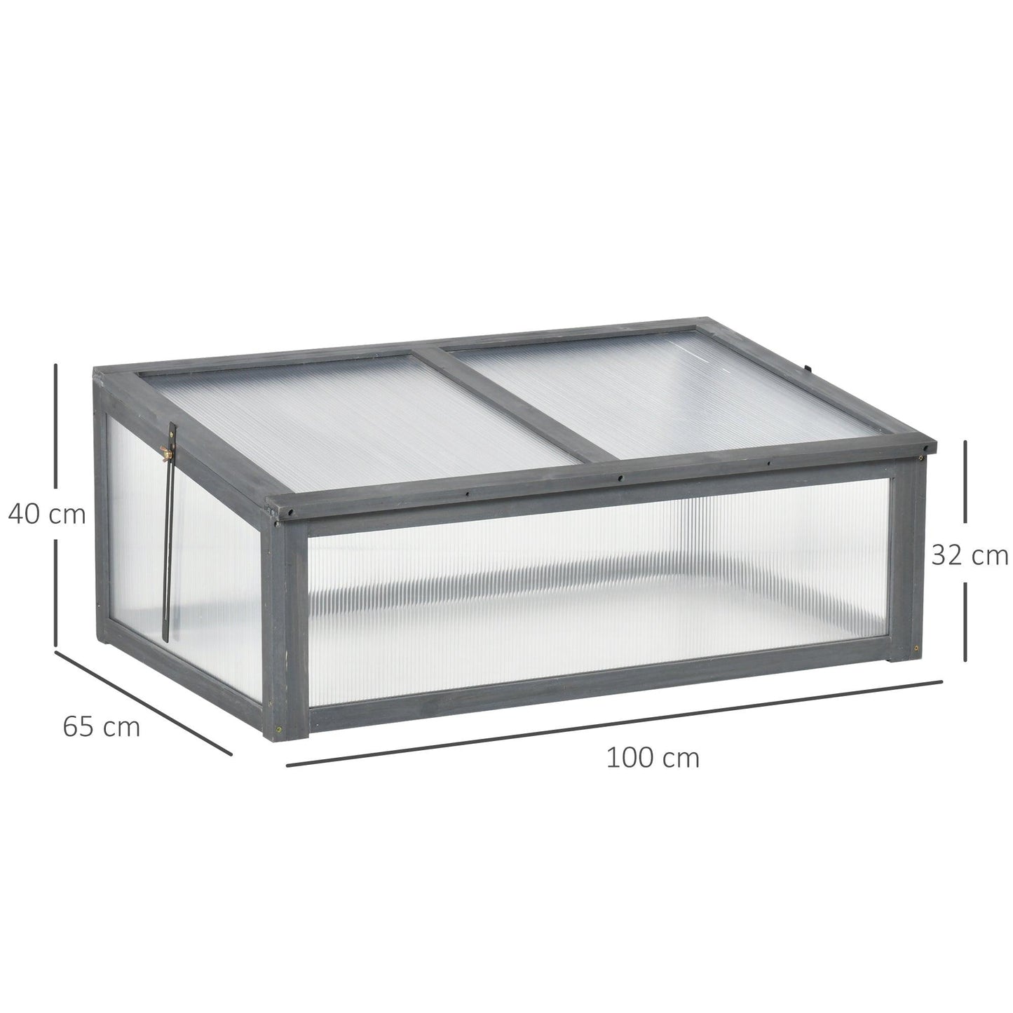 Outsunny Wooden Polycarbonate Cold Frame Greenhouse, Brown, 100x65x40cm - ALL4U RETAILER LTD