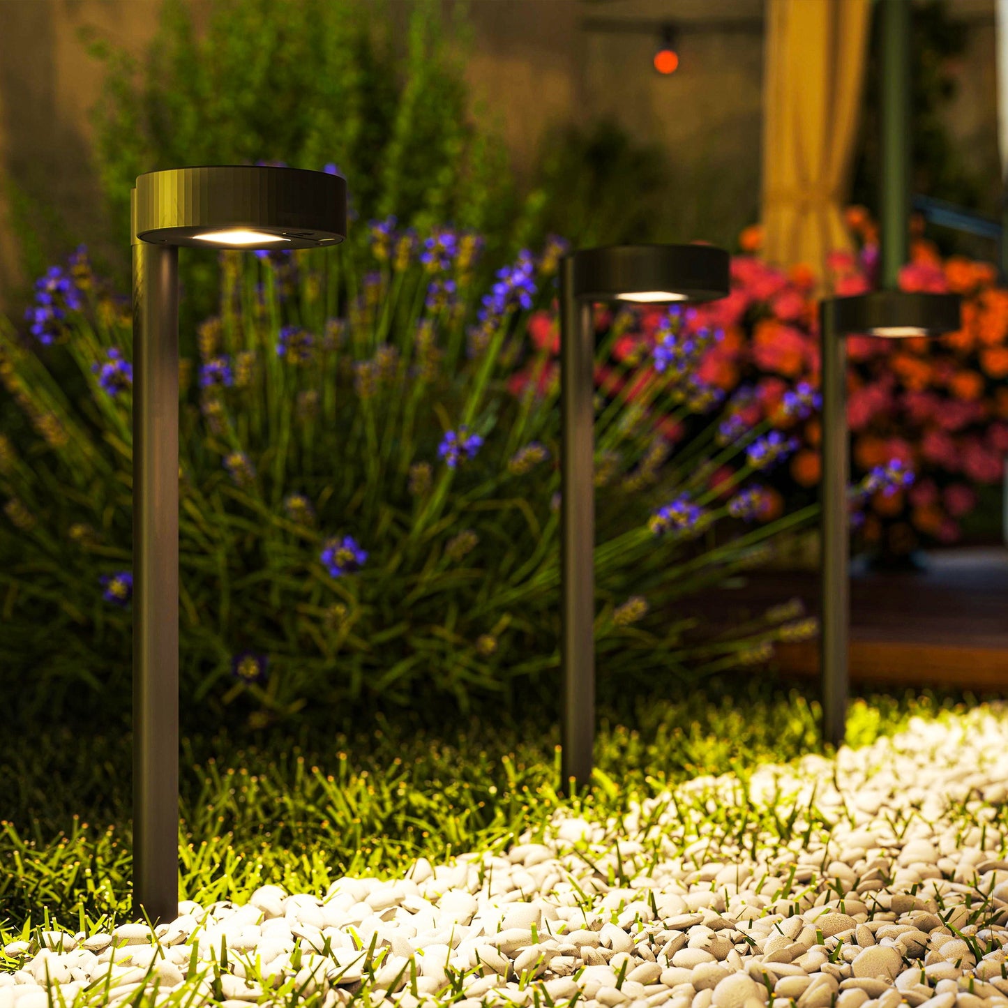 Outsunny Solar Lights Outdoor Garden Stake 8 Pack Pathway Lighting LED Auto On Off IP44 Waterproof Plastic