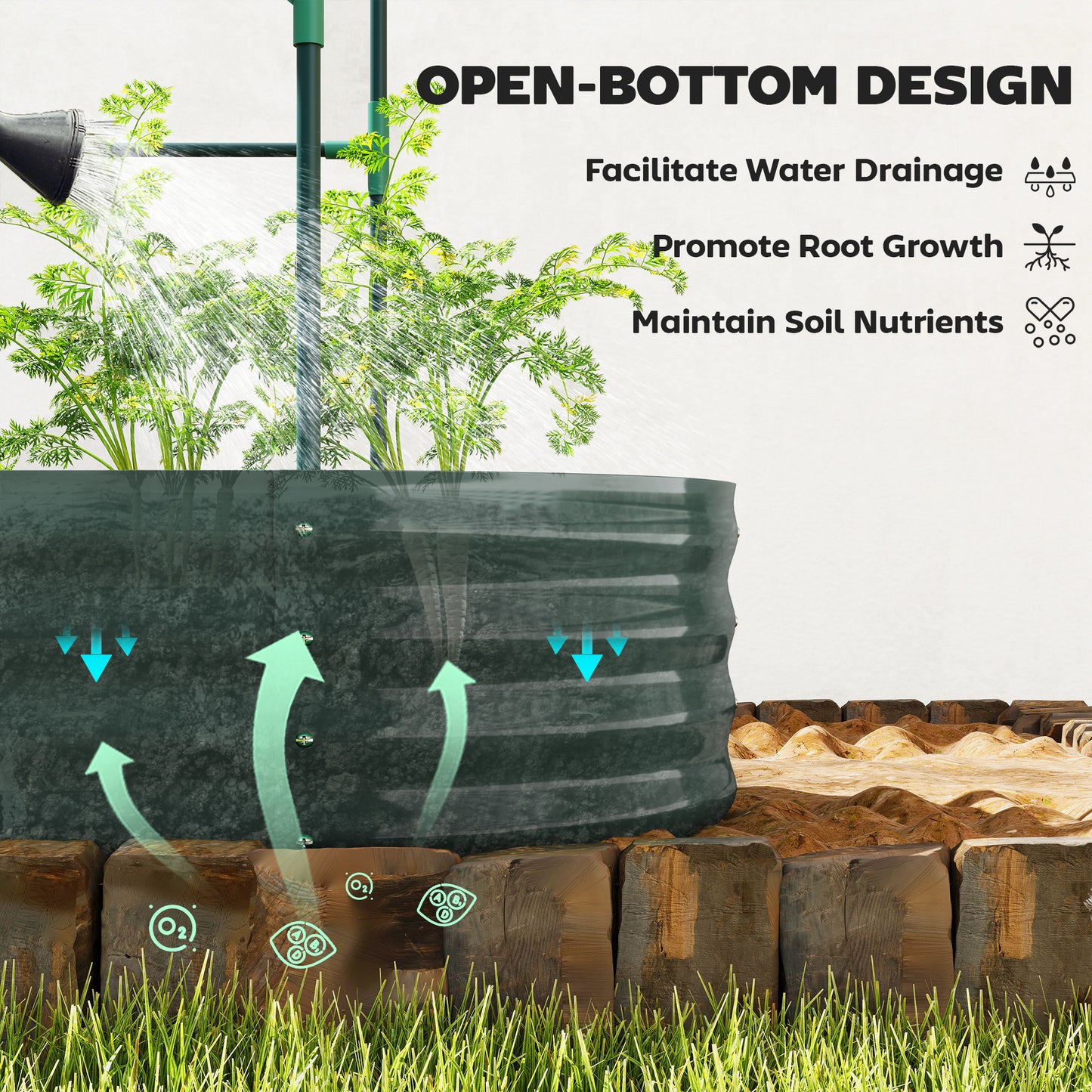 Outsunny Galvanised Raised Garden Bed With Arched Trellis 4 X 2 X 4.6 Ft Open Bottom Metal Planter Dark Grey