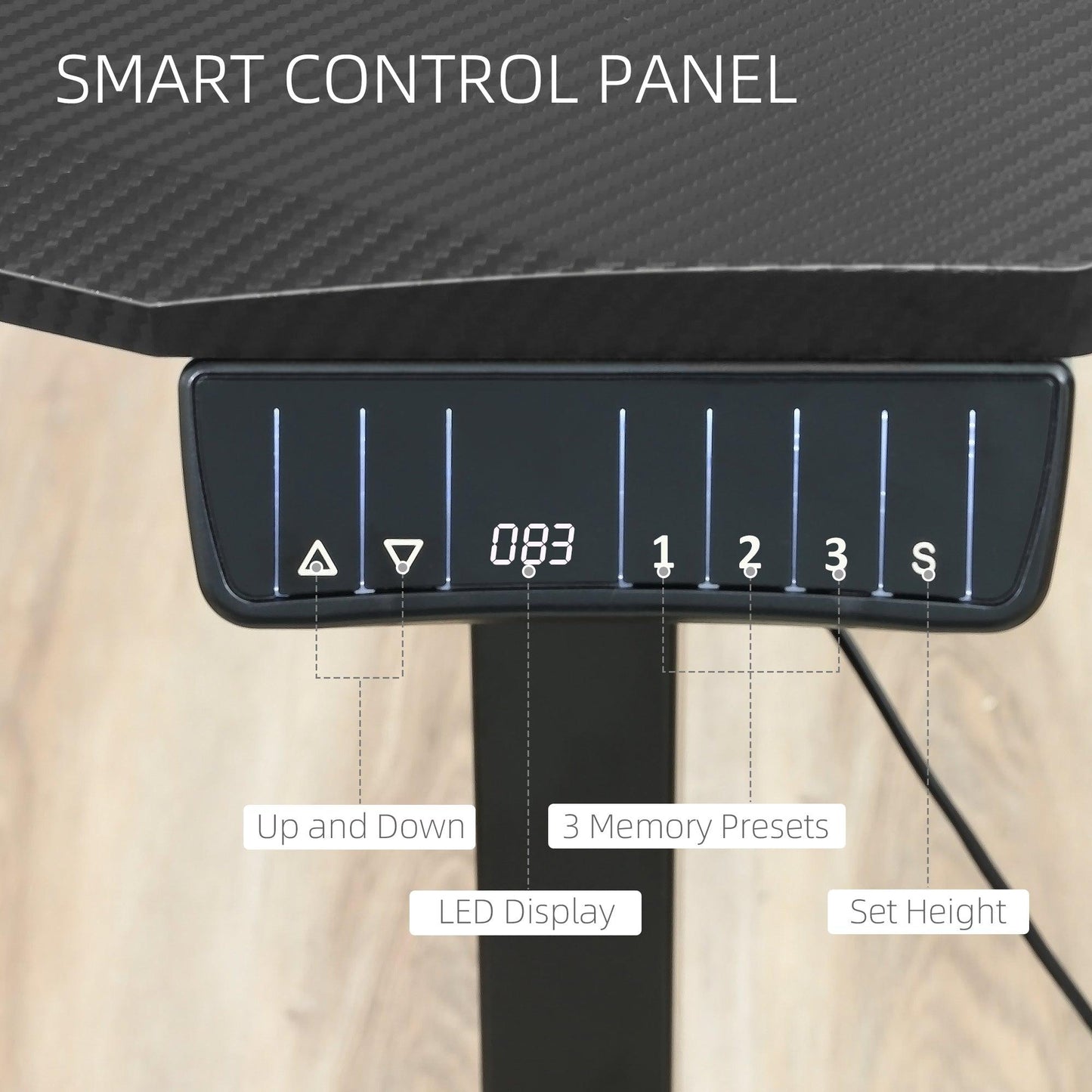 Vinsetto Electric Height Adjustable Standing Desk - 120x60 cm - Black - ALL4U RETAILER LTD