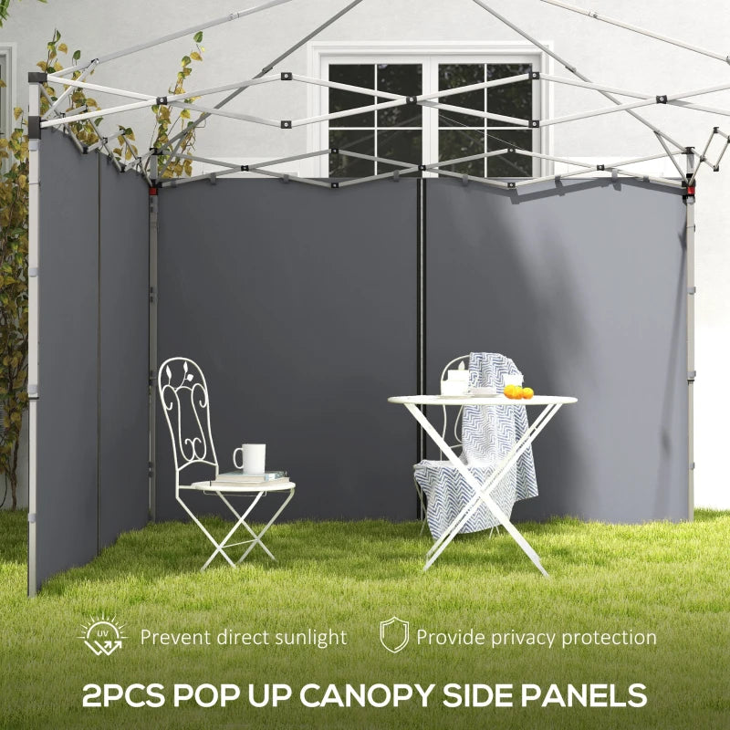 Outsunny Gazebo Side Panels - 2 Pack Replacement Sides for 3x3m or 3x6m Pop-Up Gazebo with Zipped Doors - Light Grey - ALL4U RETAILER LTD