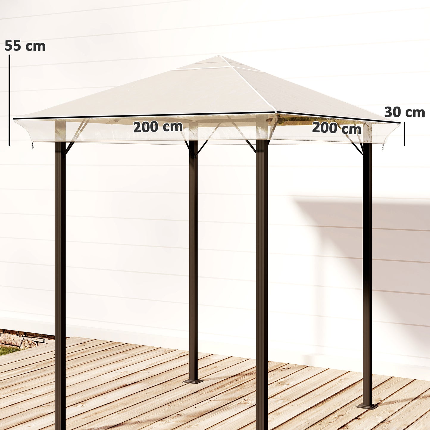 Outsunny 2x2m Gazebo Protective Cover Waterproof Rainproof Canopy and Tent Weatherproof Shield