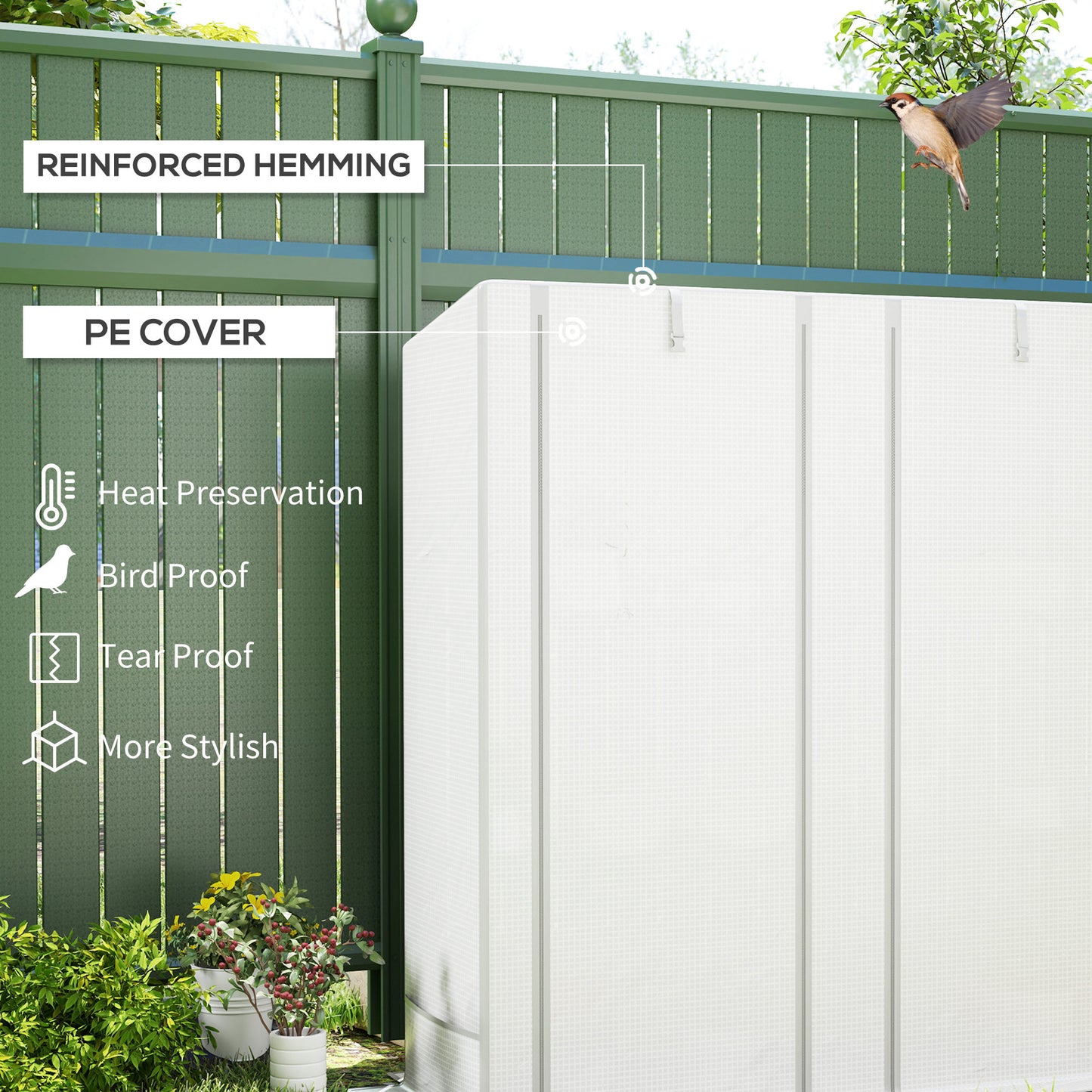Outsunny Three Tier Mini Greenhouse White With Three Shelves And Roll Up Zip Door