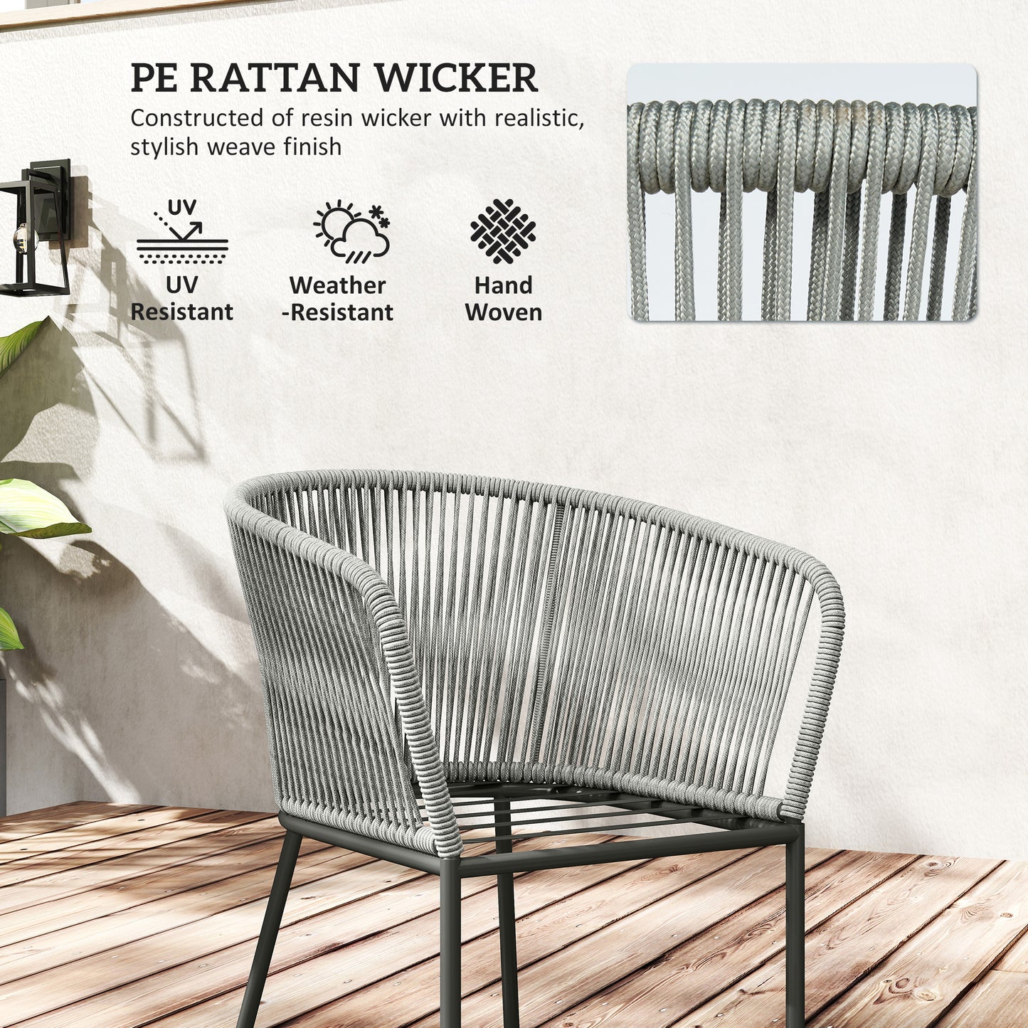 Outsunny Rattan Dining Set 6 Seater With Acacia Wood Table And 6 Chairs With Washable Seat Cushions For Outdoor