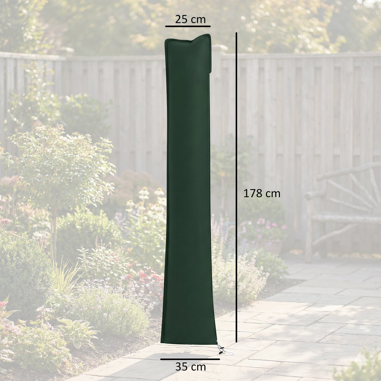 Outsunny Parasol Cover for Cantilever Umbrella 2 to 3.5 m Parasols with Zipper Green Banana Umbrella Protector