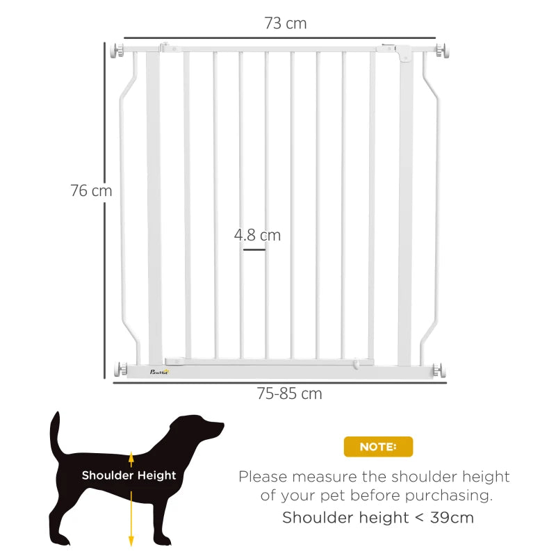 PawHut Extra Wide Dog Safety Gate with Door Pressure for Doorways, Hallways, Staircases - White, Expandable Pet Barrier - ALL4U RETAILER LTD