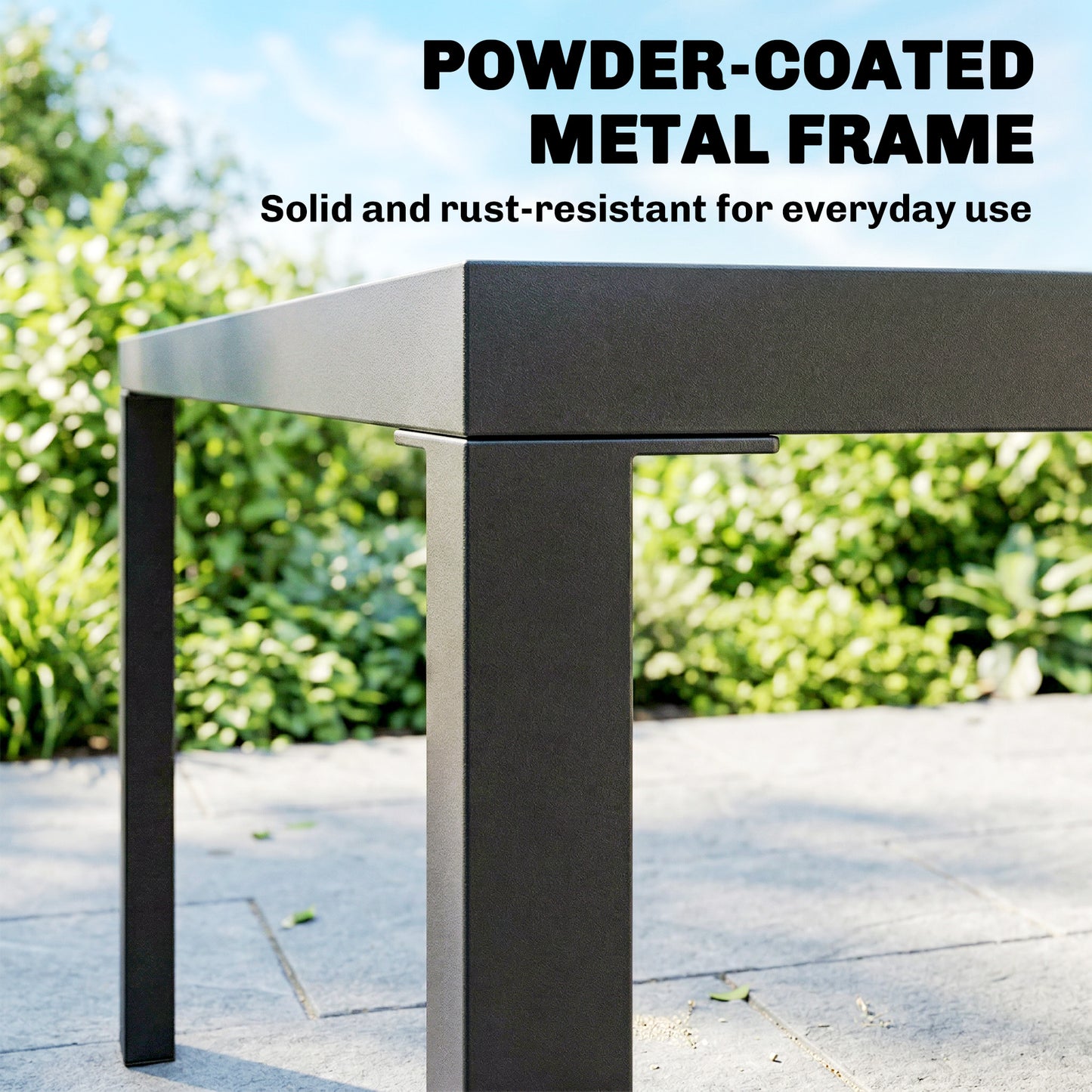 Outsunny 5 Piece Garden Dining Set For 4 With Square HDPE Table And Armchairs Black Outdoor Patio