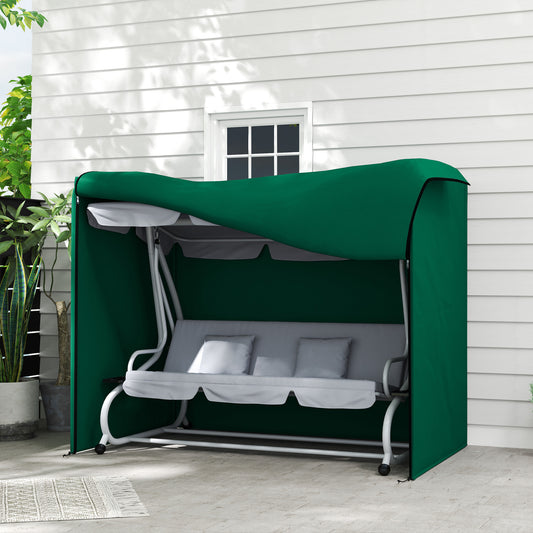 Outsunny 220 X 125 Cm Three Seater Swing Chair Protective Cover Waterproof PU Coated Oxford Cloth Green