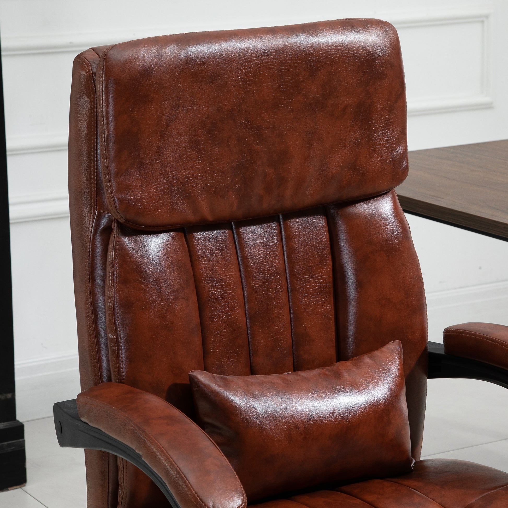 Vinsetto Vintage Brown Gaming Recliner with Massage and Footrest - Adjustable Height Office Chair - ALL4U RETAILER LTD