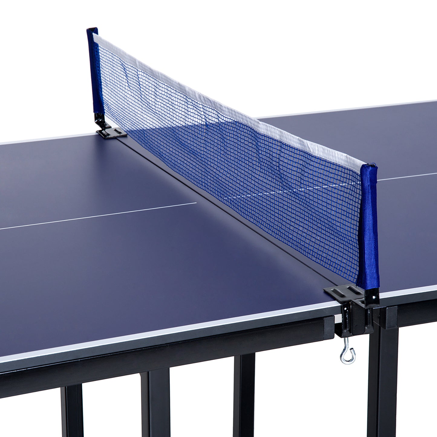 HOMCOM Compact Folding Mini Table Tennis Set - Black/Blue - ALL4U RETAILER LTD