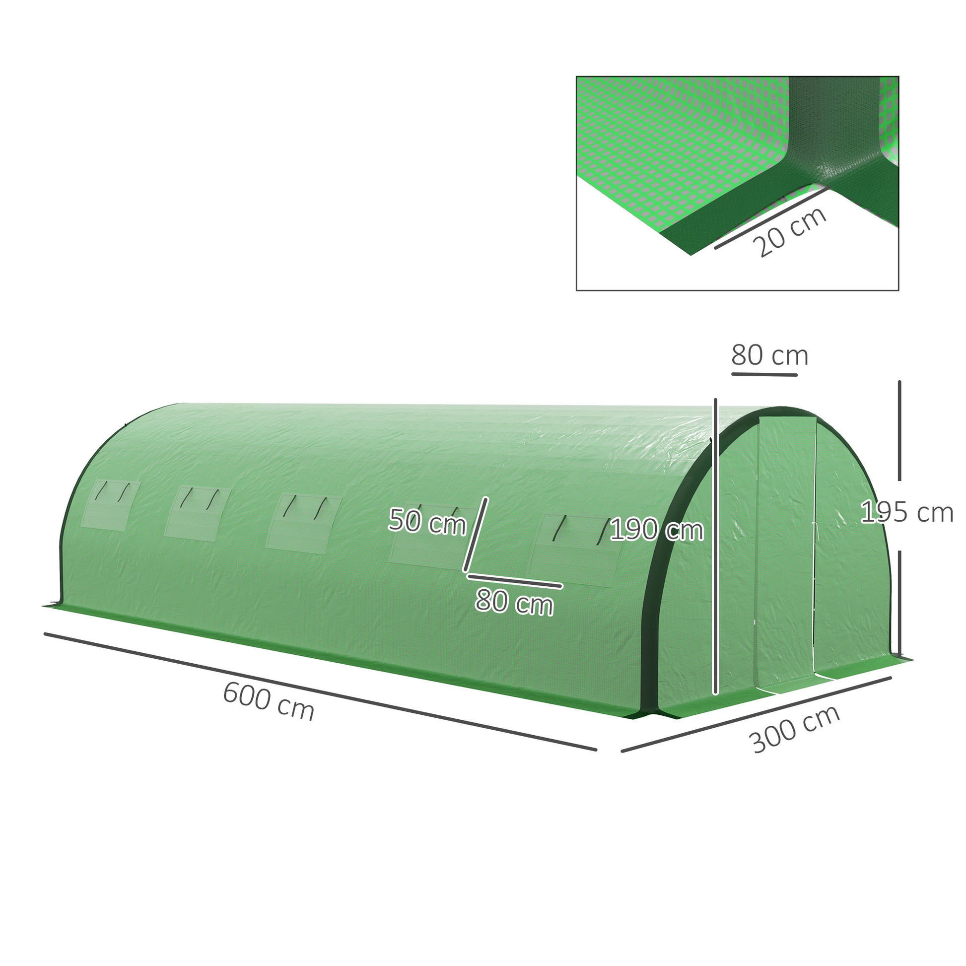 Outsunny 6x3m Upgraded Walk-In Greenhouse with Galvanised Steel Frame and Mesh Windows - ALL4U RETAILER LTD